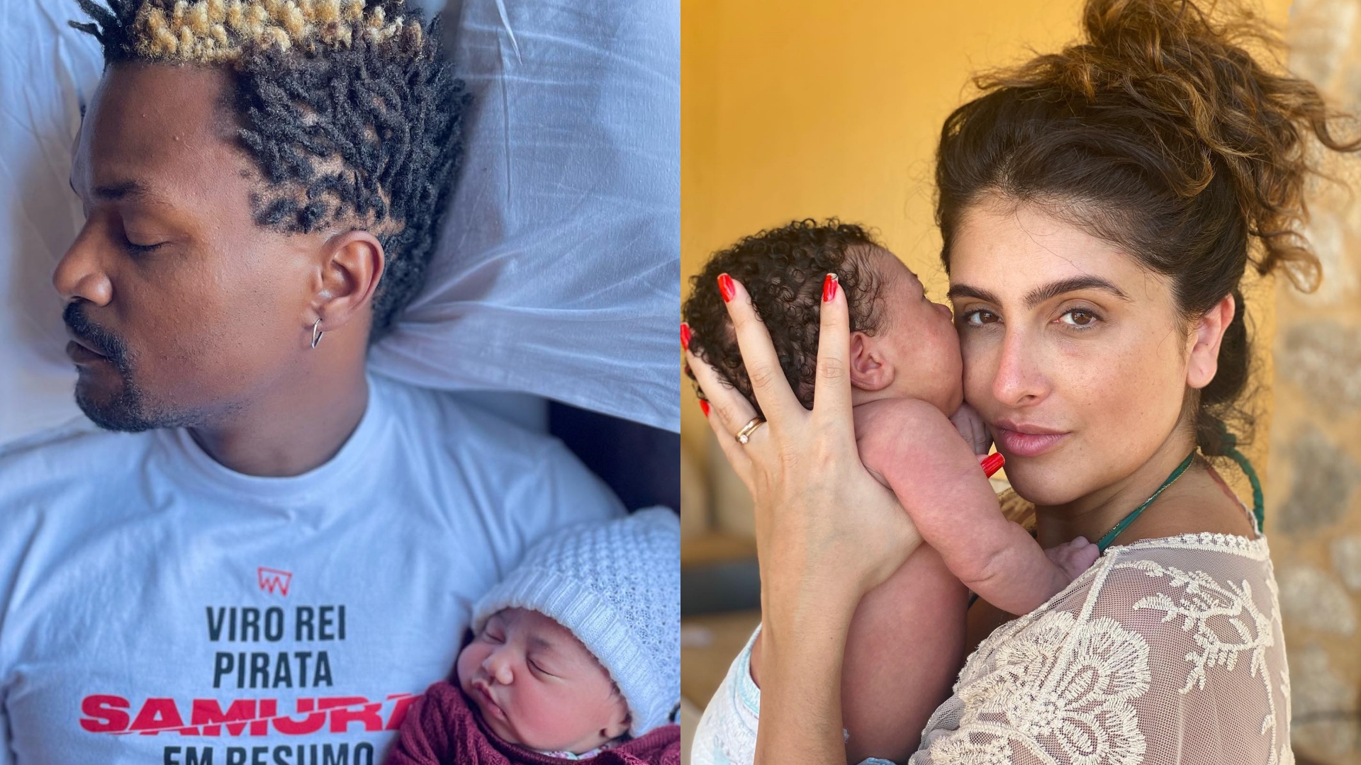 Com cliques inéditos, David Junior e Yasmin Garcez comemoram primeira mês da filha caçula