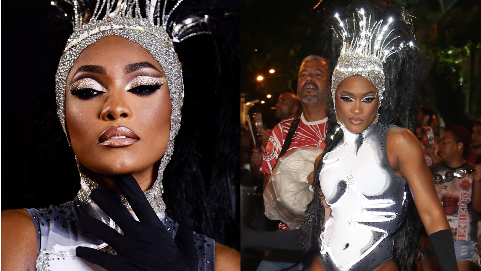 Recém-solteira, Erika Januza chama atenção com look cavado em ensaio de Carnaval