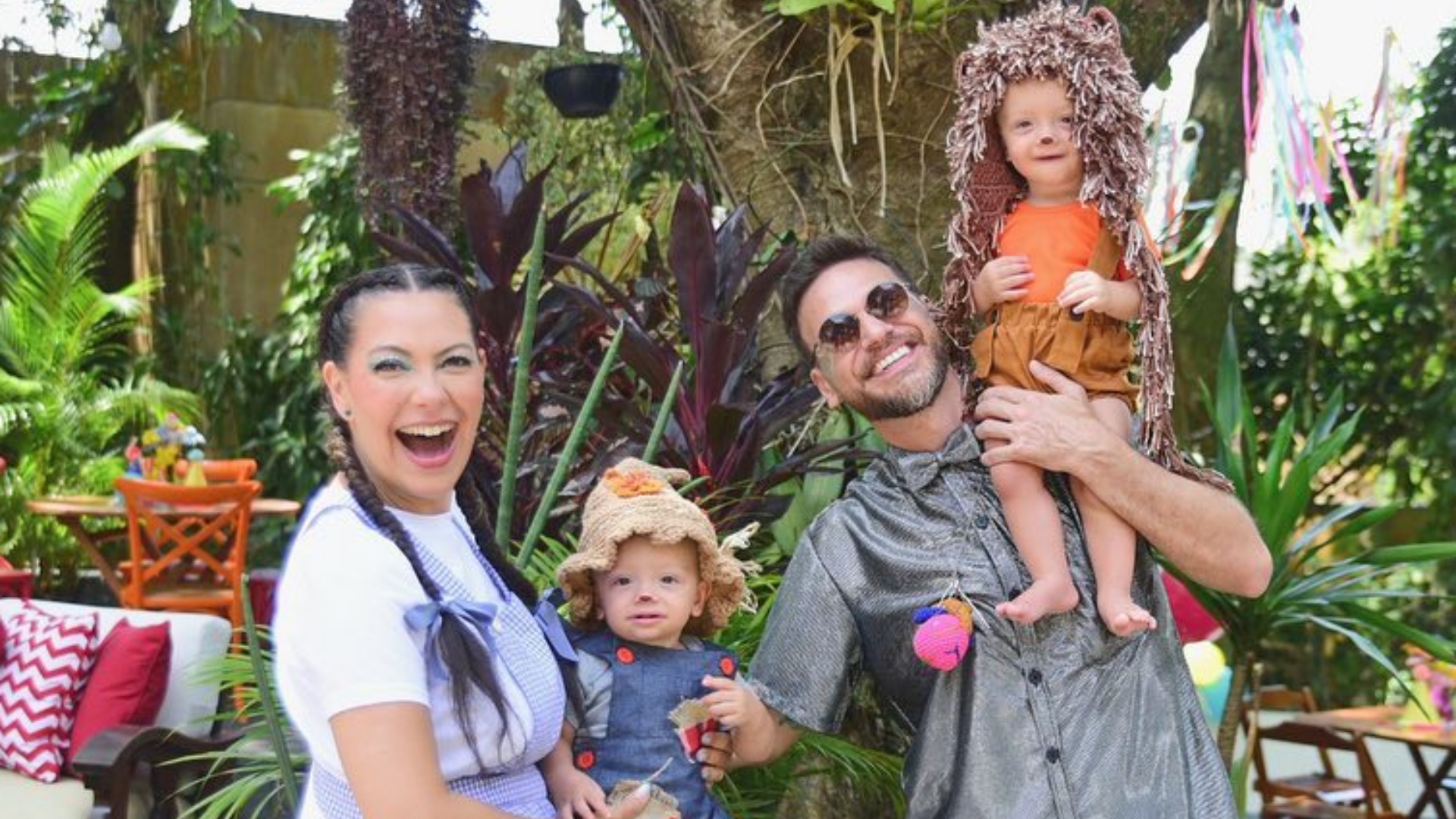 Com festa temática, Fabiula Nascimento e Emílio Dantas celebram 1 ano dos filhos gêmeos