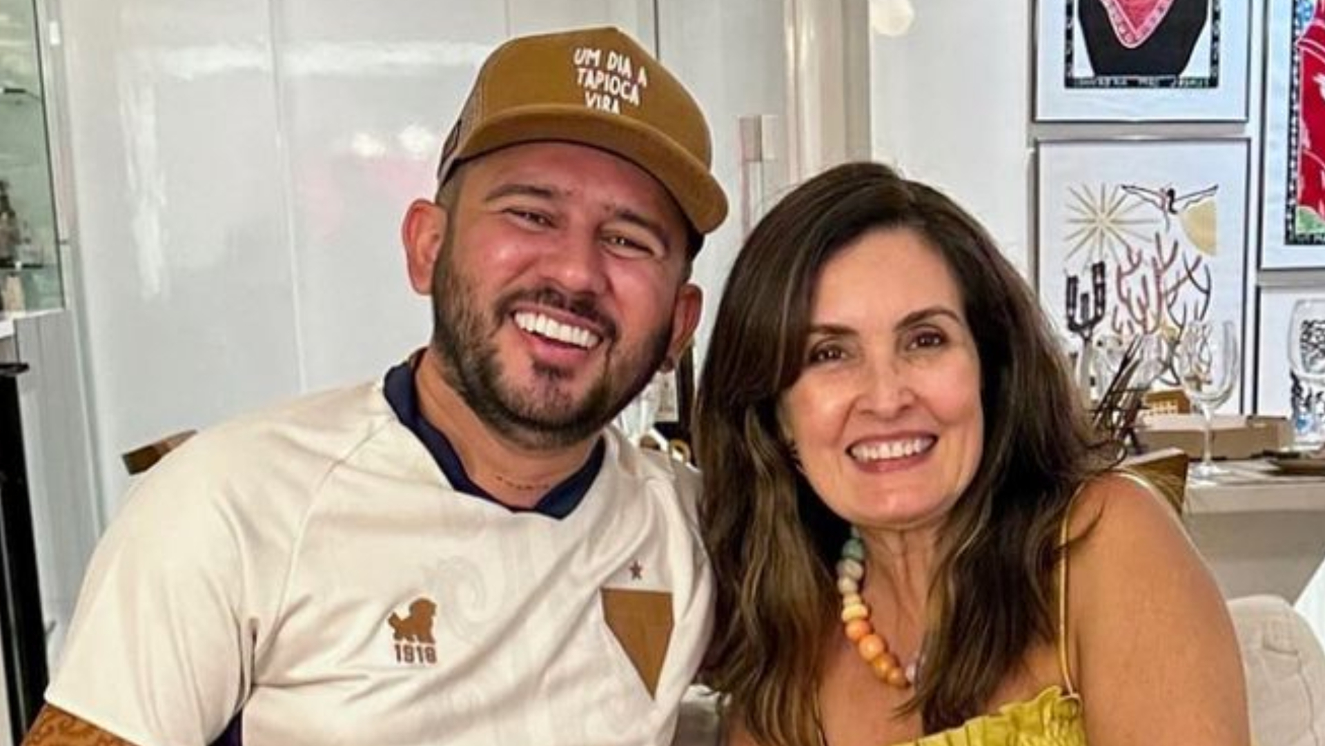 Bráulio Bessa recebe visita de Fátima Bernardes e relembra ‘Encontro’: ”5 minutos durou 7 anos”