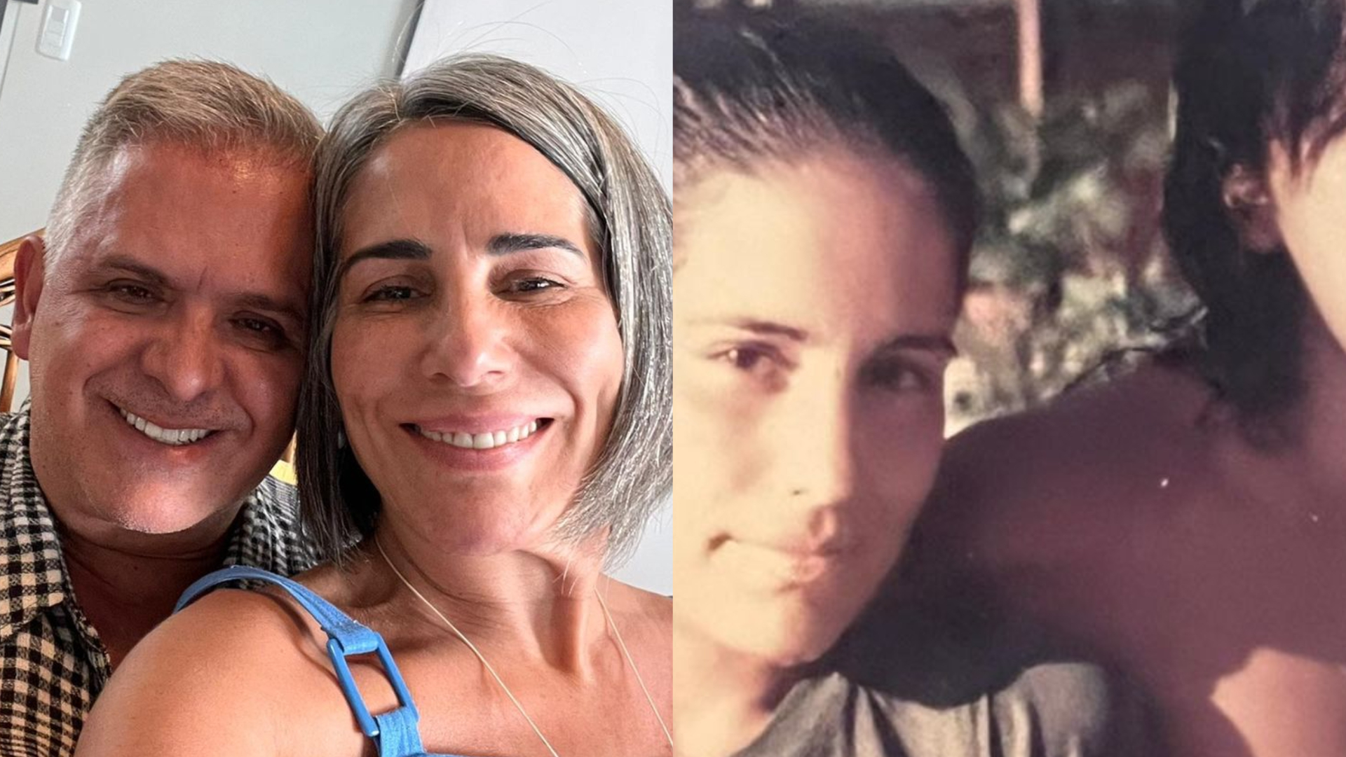 Gloria Pires divide foto antiga e se declara para o marido, Orlando Morais: ”Companheiro de vida”