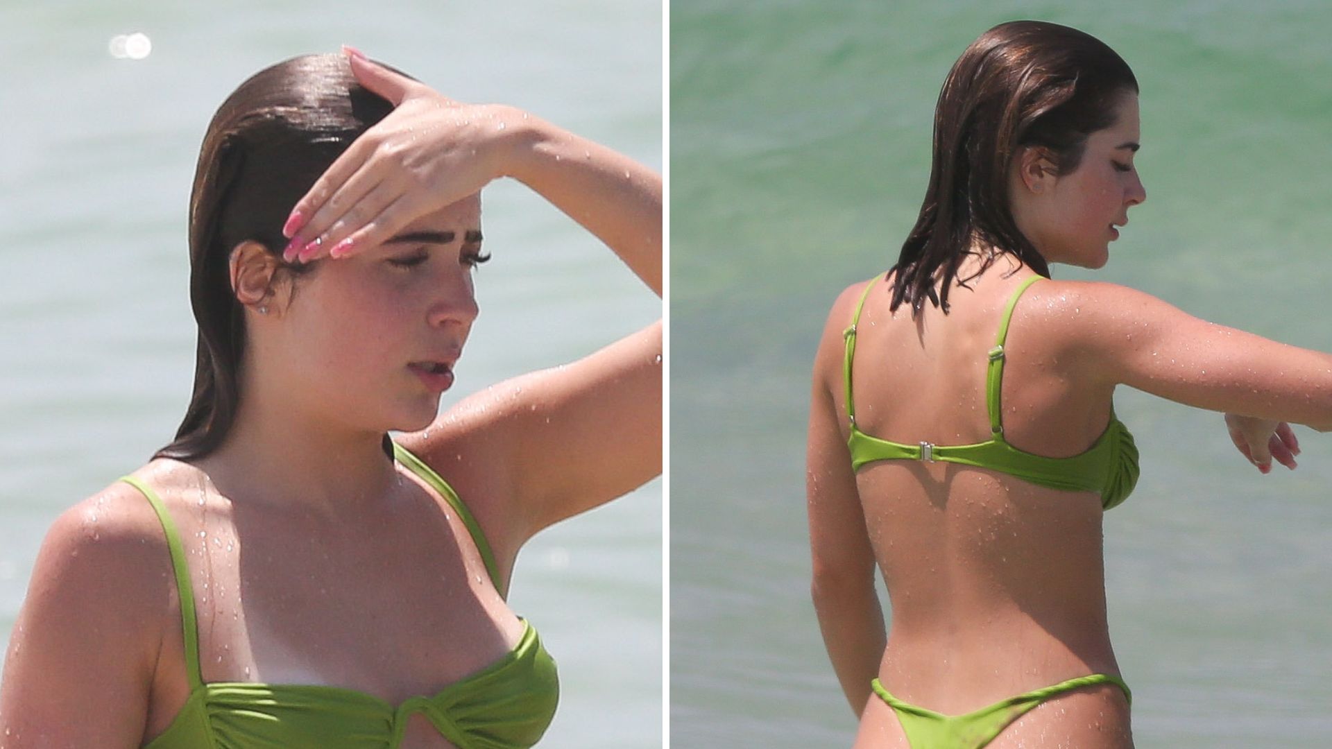 Mostrou tudo! Jade Picon vai à praia com biquíni meia-taça e exibe corpo espetacular