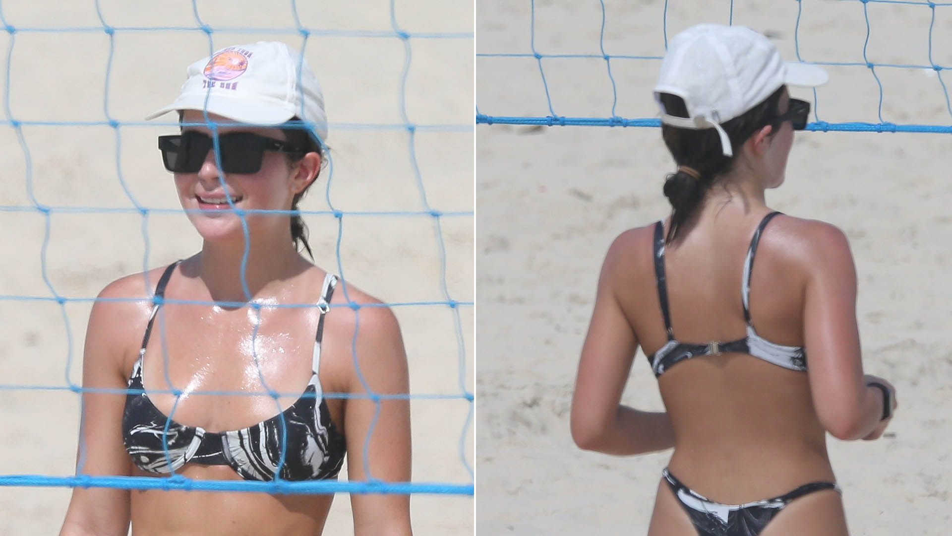 De biquíni, Jade Picon é fotografada de ‘frente e verso’ na praia