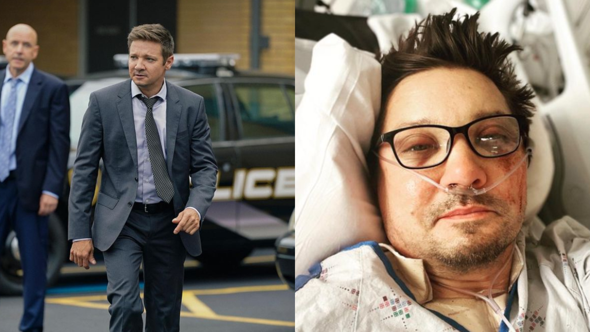 Jeremy Renner publica foto no hospital e fala sobre acidente grave na neve