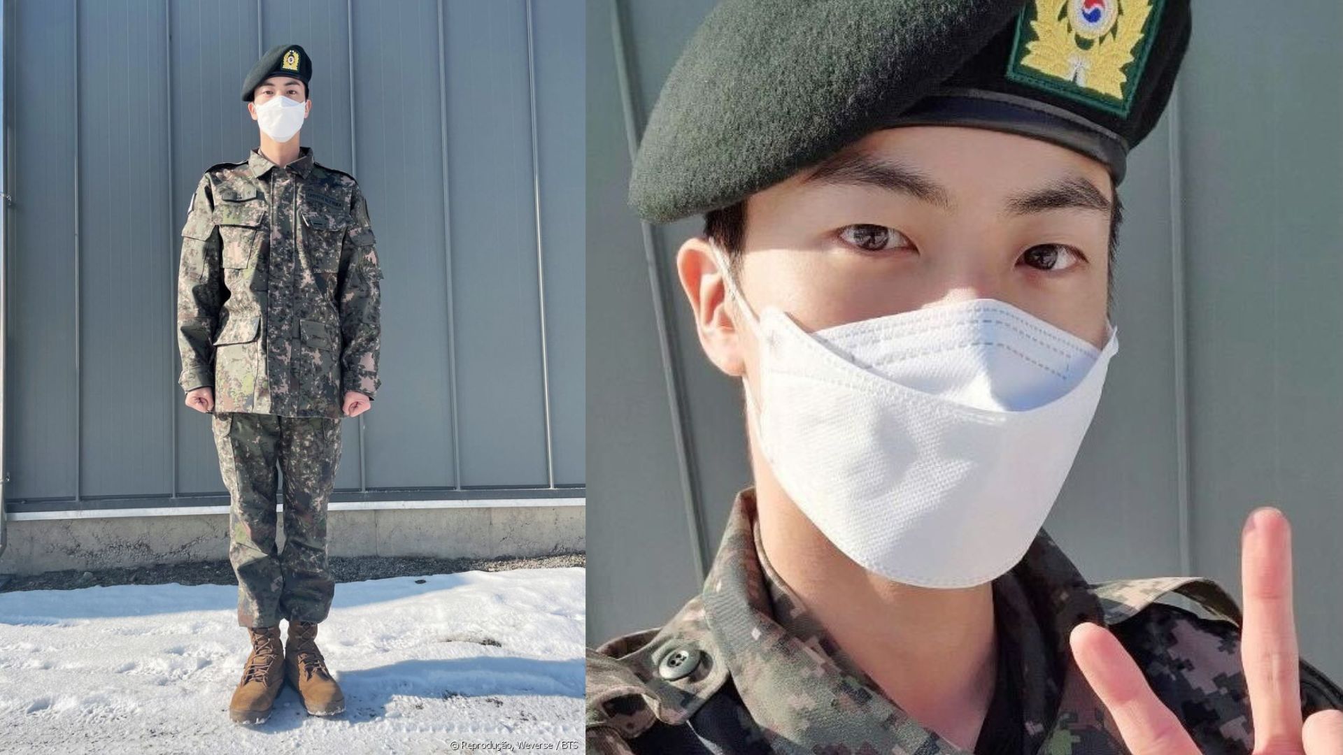 Jin do BTS divulga fotos cumprindo o serviço militar obrigatório