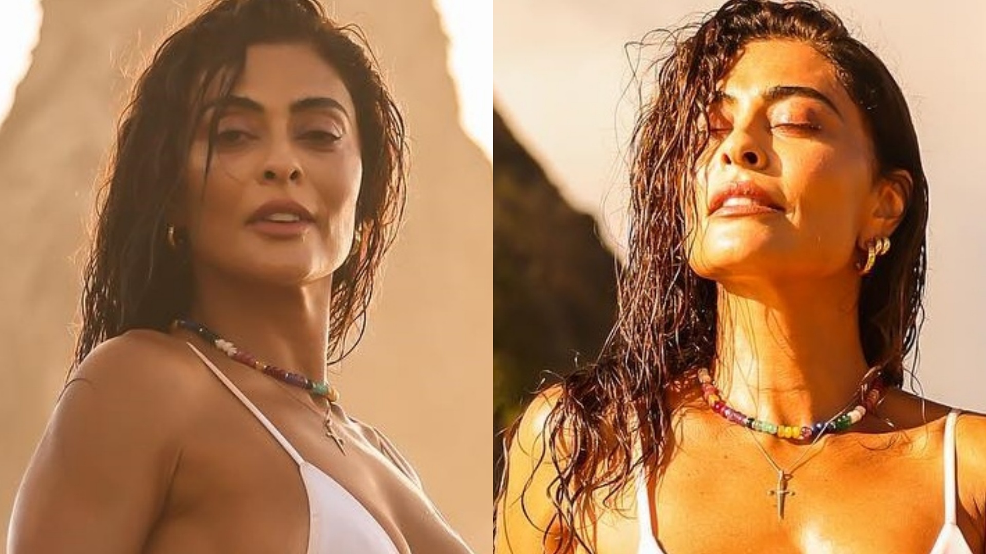 Em Noronha, Juliana Paes exibe curvas perfeitas ao apostar em biquíni fininho: “Surra de beleza”