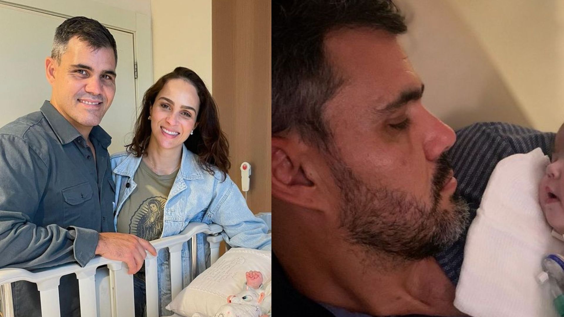 Juliano Cazarré pega a filha no colo pela primeira vez e exibe o momento inédito; veja!