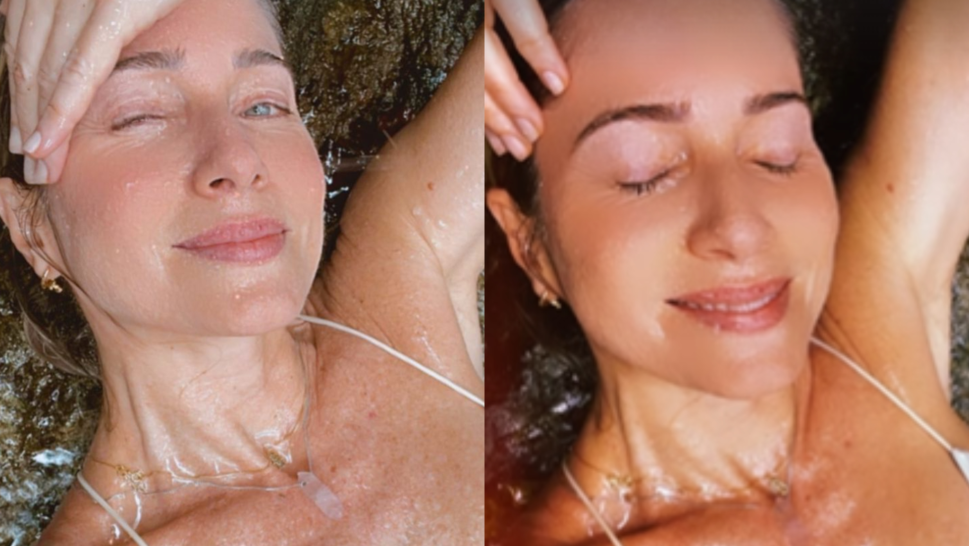 Leticia Spiller encanta ao mostrar corpo sarado em banho de cachoeira: ”Parece vinho”