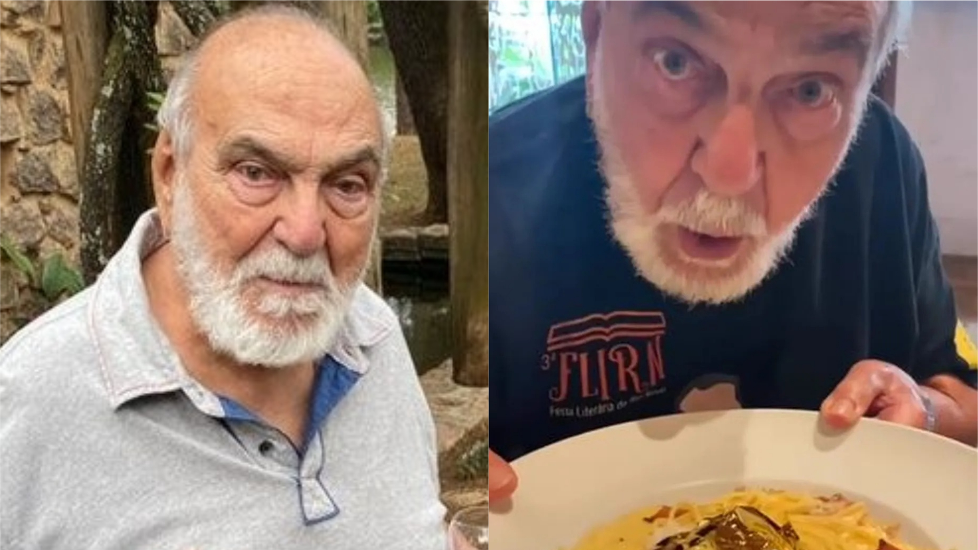 Lima Duarte come macarrão com ouro e ostenta: “Servidos?”