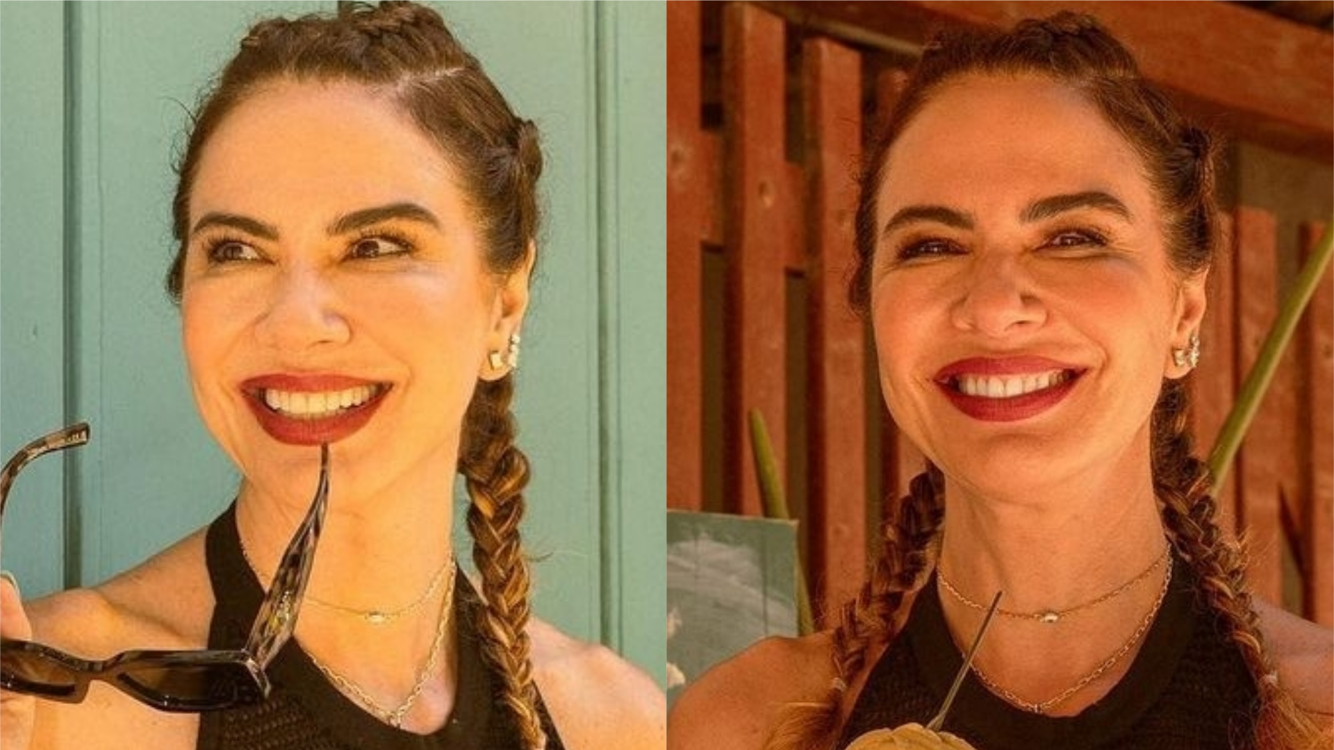 Luciana Gimenez é flagrada com blusa transparente e adesivo nos seios: “Deusa”