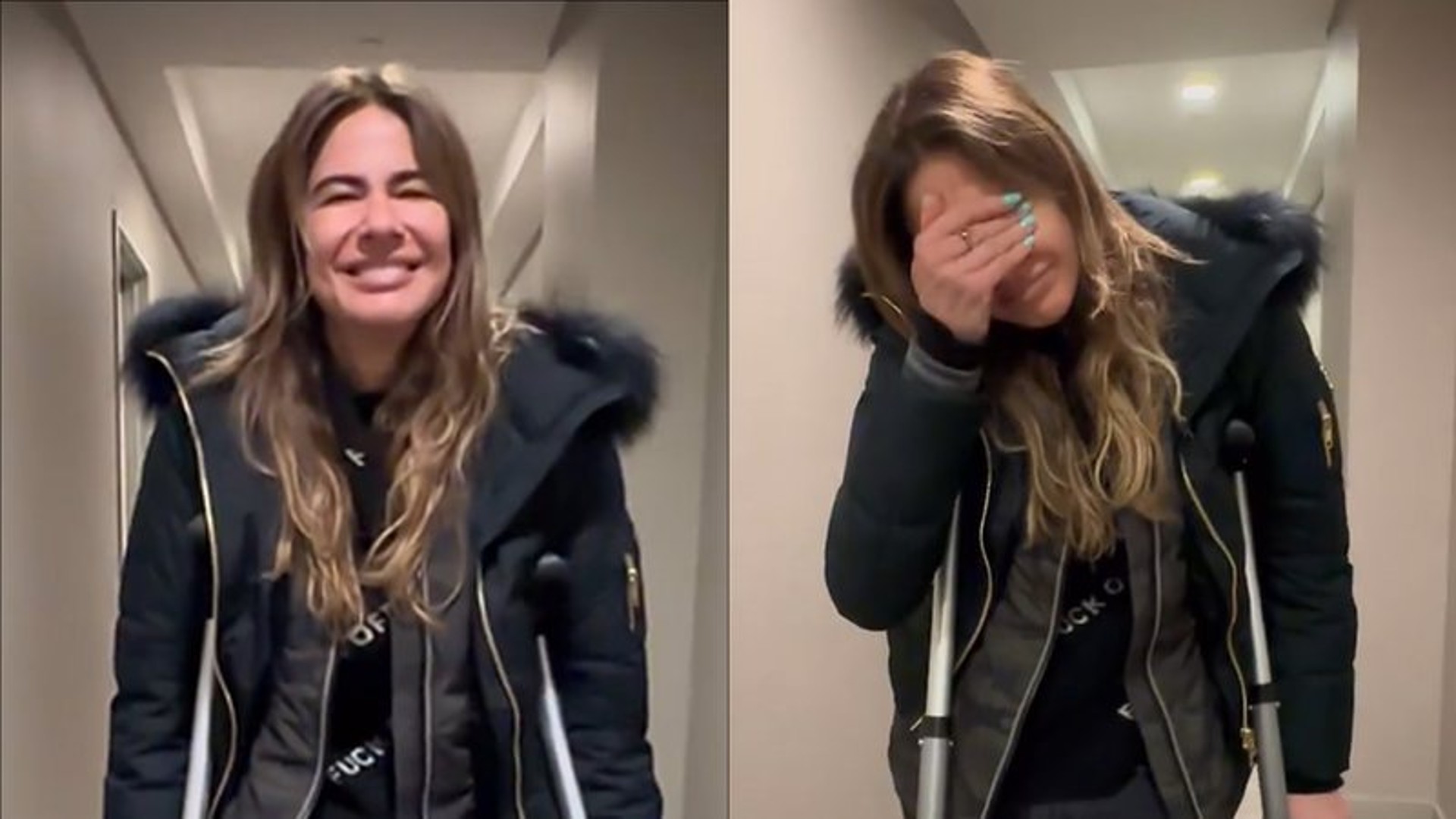 Após acidente, Luciana Gimenez se emociona ao fazer movimento de caminhada