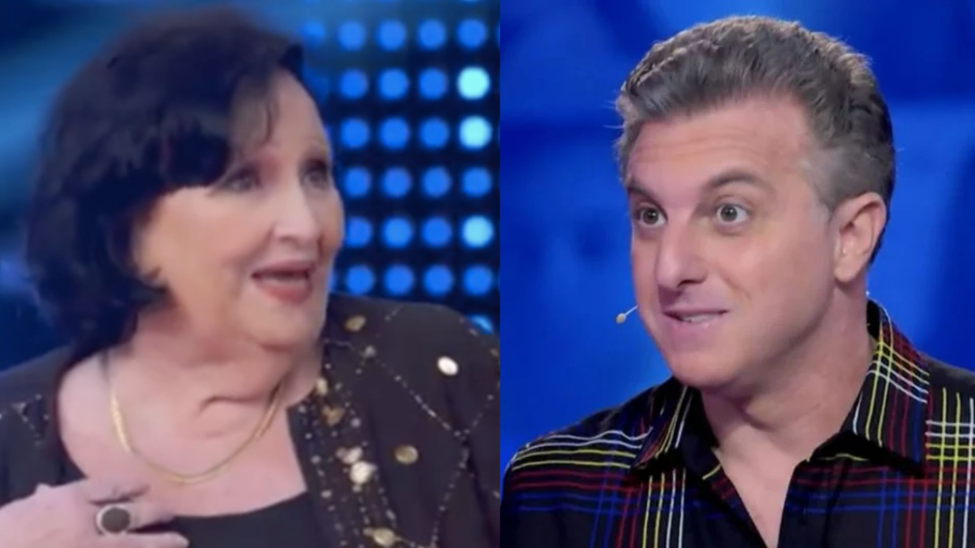 Luciano Huck bate de frente com Déa Lúcia após ela fazer pedido inusitado no ‘Domingão’: ”Cospe”