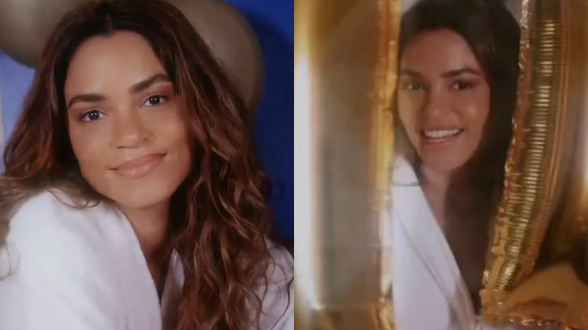 Só de roupão, Lucy Alves comemora 1 milhão de seguidores no Instagram