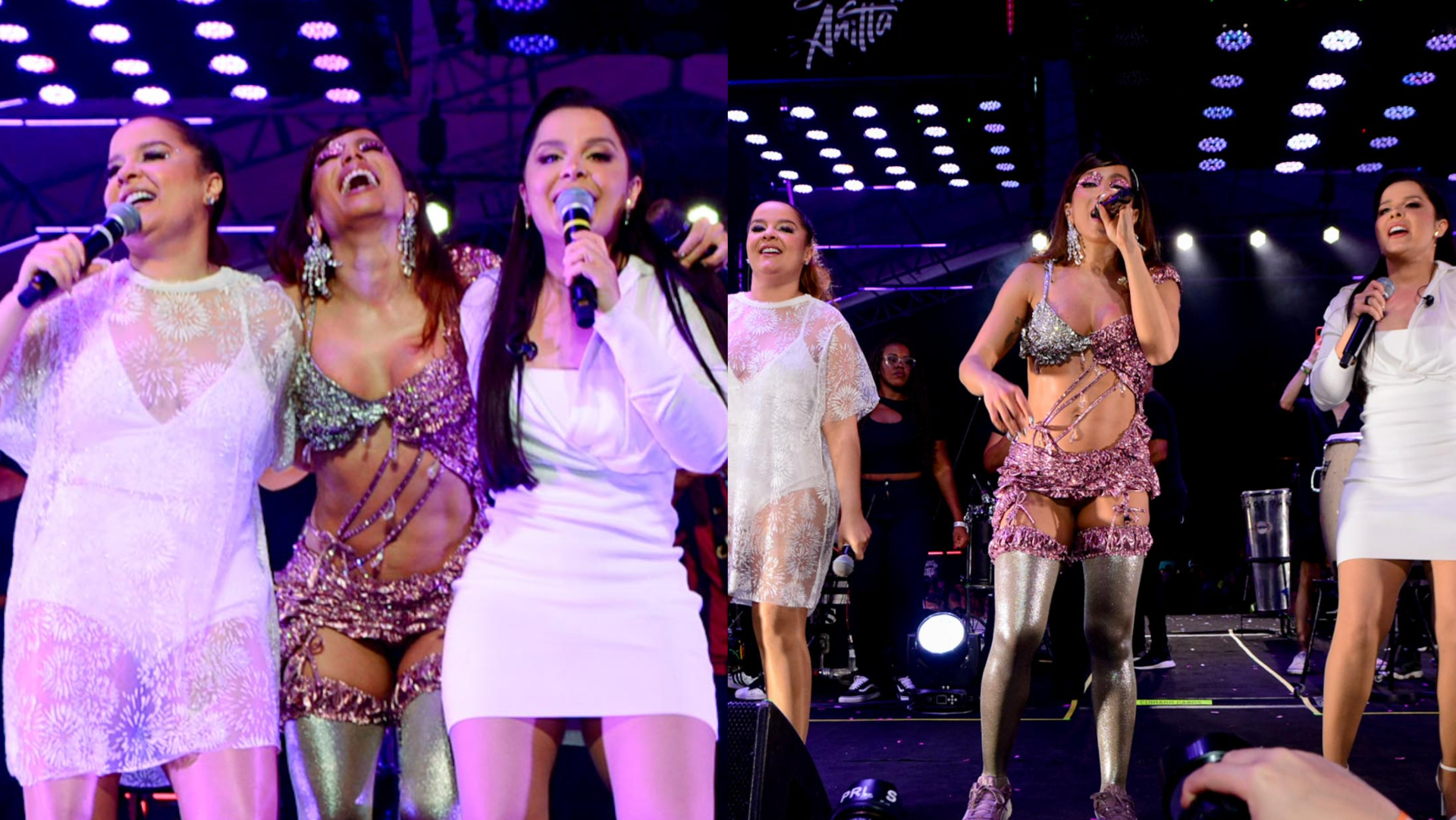 Maiara e Maraisa participam de show de Anitta e brincam ao falar sobre vida amorosa