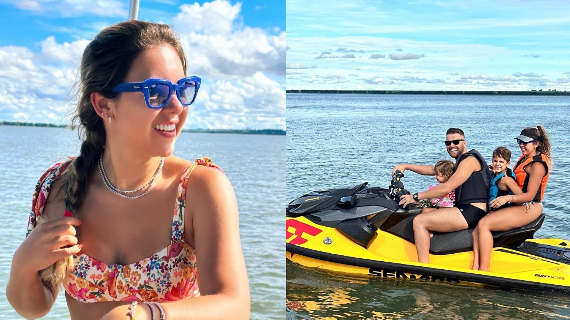 Natália Toscano e Zé Neto curtem férias em rancho com os filhos