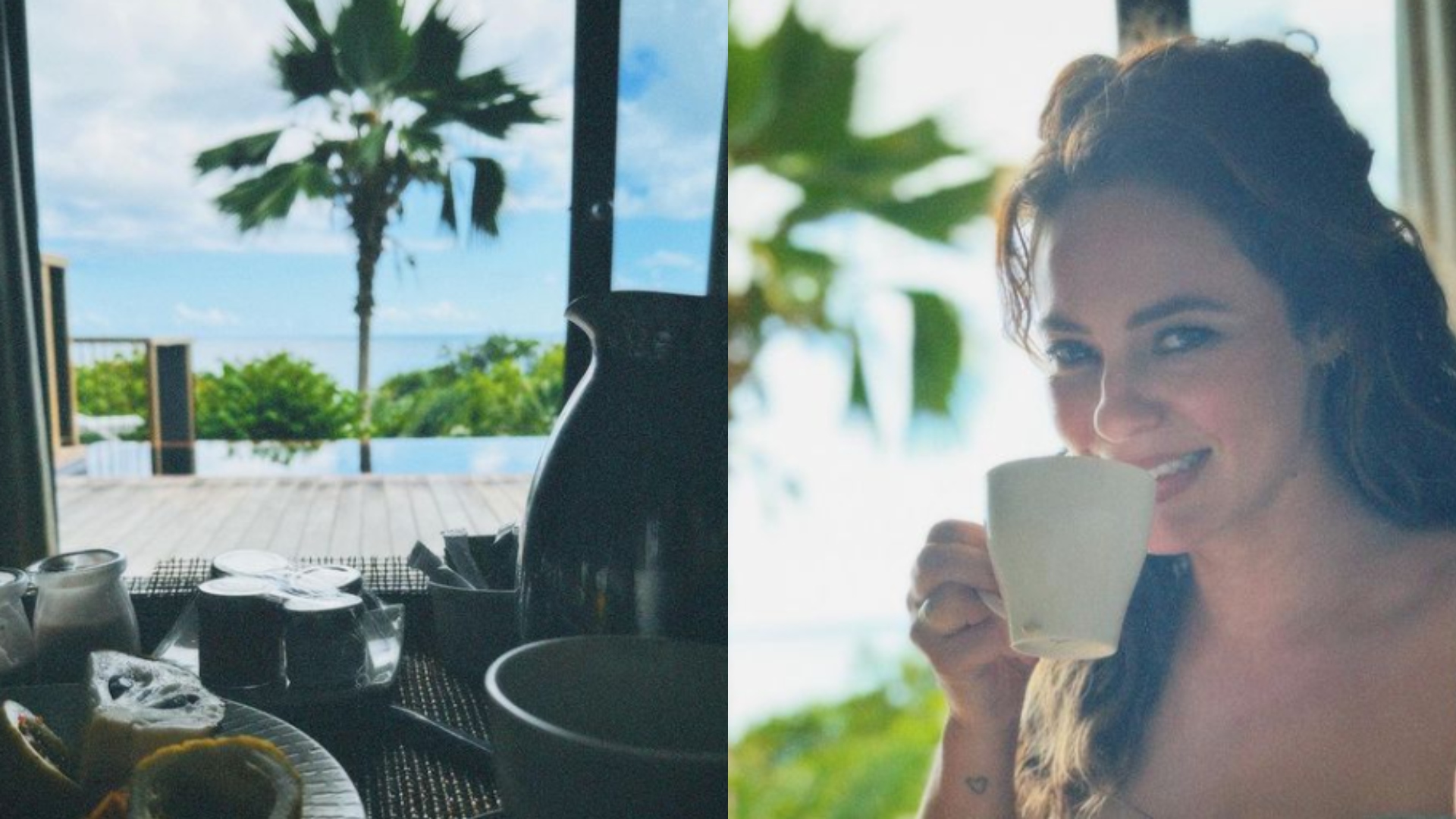 De biquíni, Paolla Oliveira encanta seguidores ao tomar café da manhã