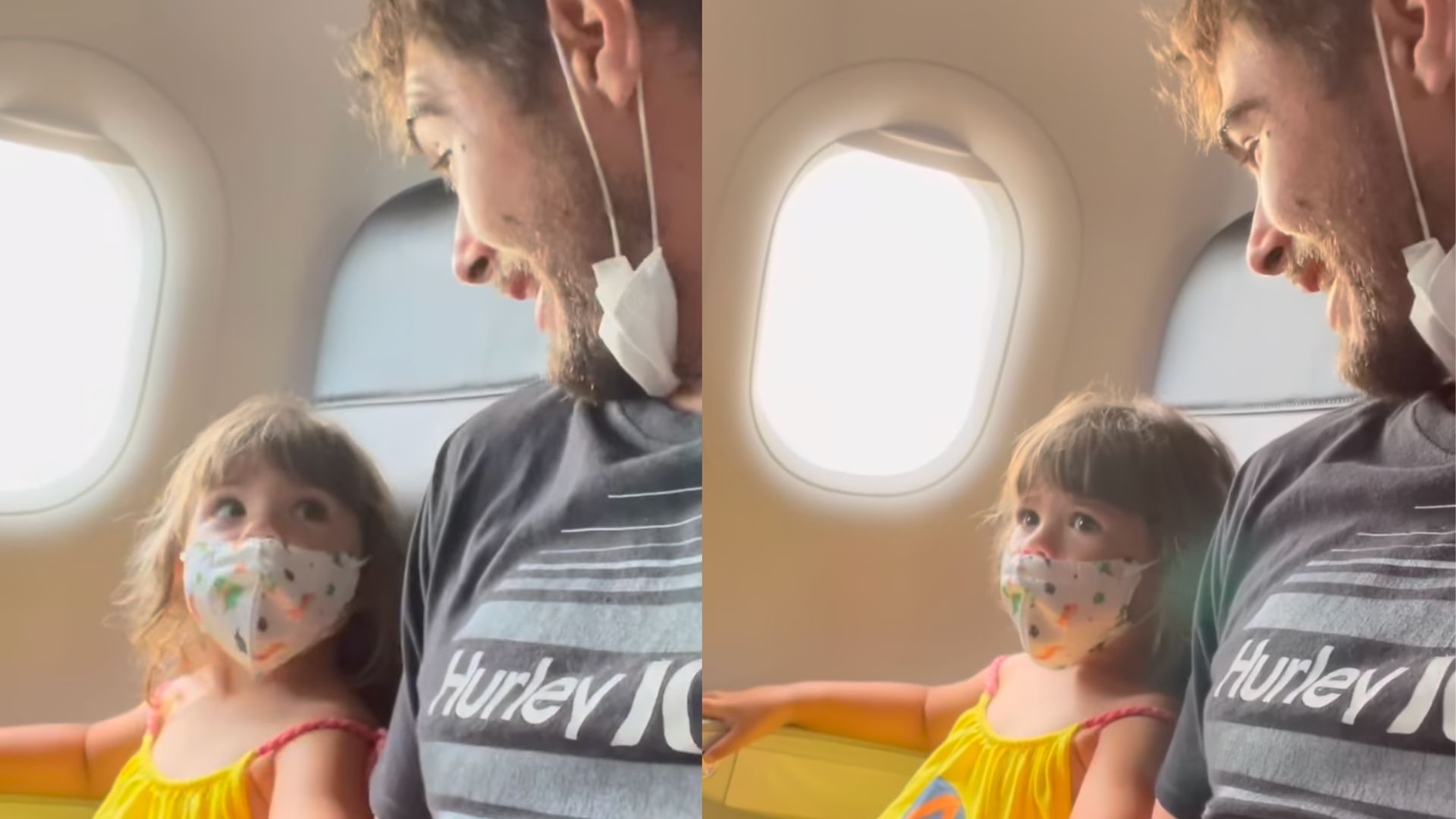 Rafa Vitti mostra a reação da filha decolando de avião pela primeira vez: “Que fofura!”