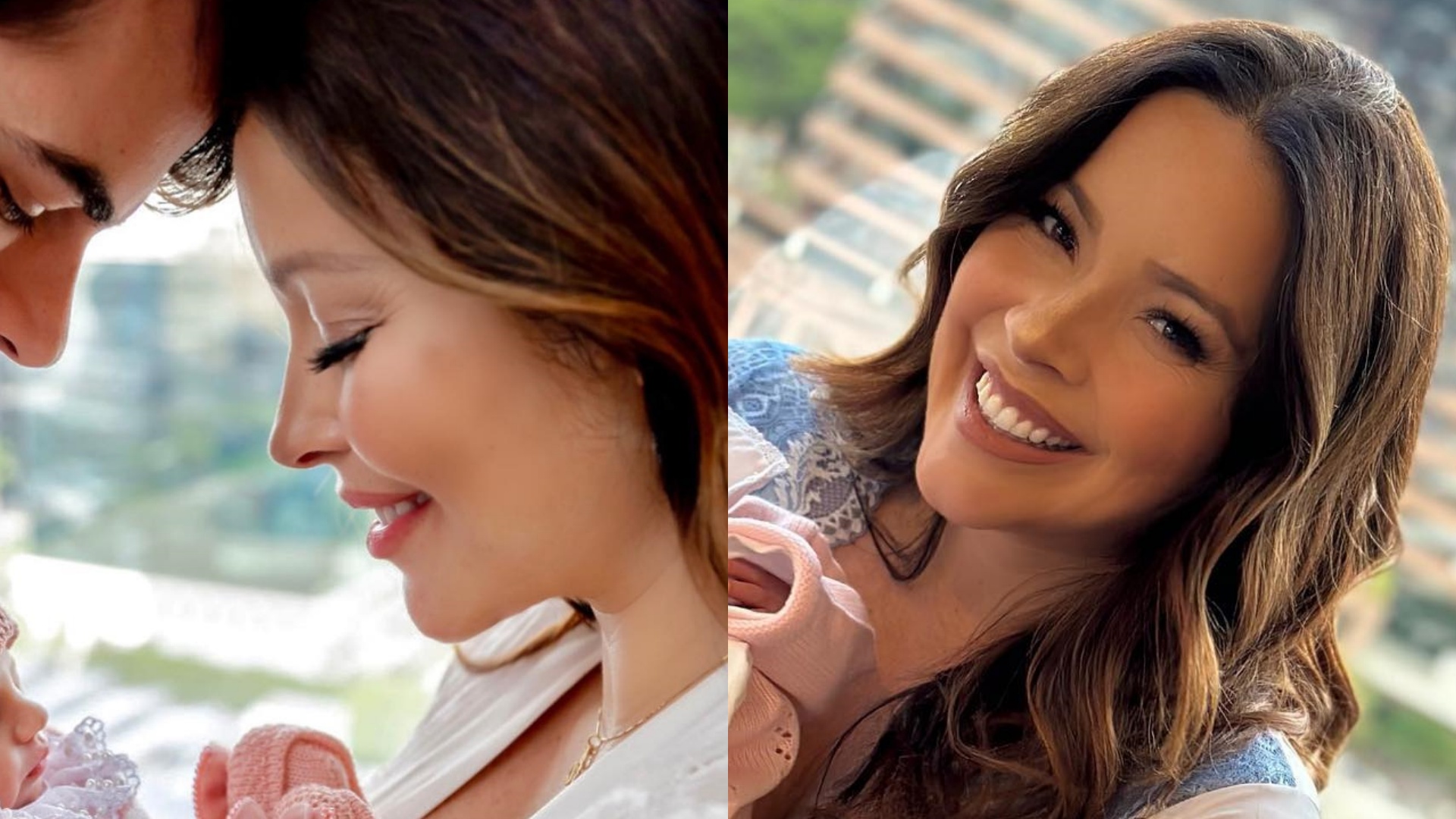 Renata Dominguez encanta ao postar clique com o marido e a filha recém-nascida: “Novo sentido”