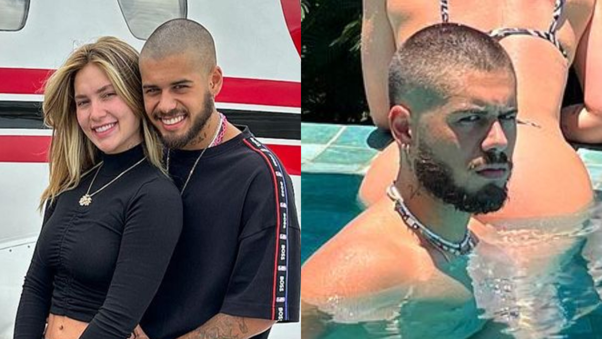 Zé Felipe cobre bumbum de Virginia em foto na piscina: ”Tava sem nada”