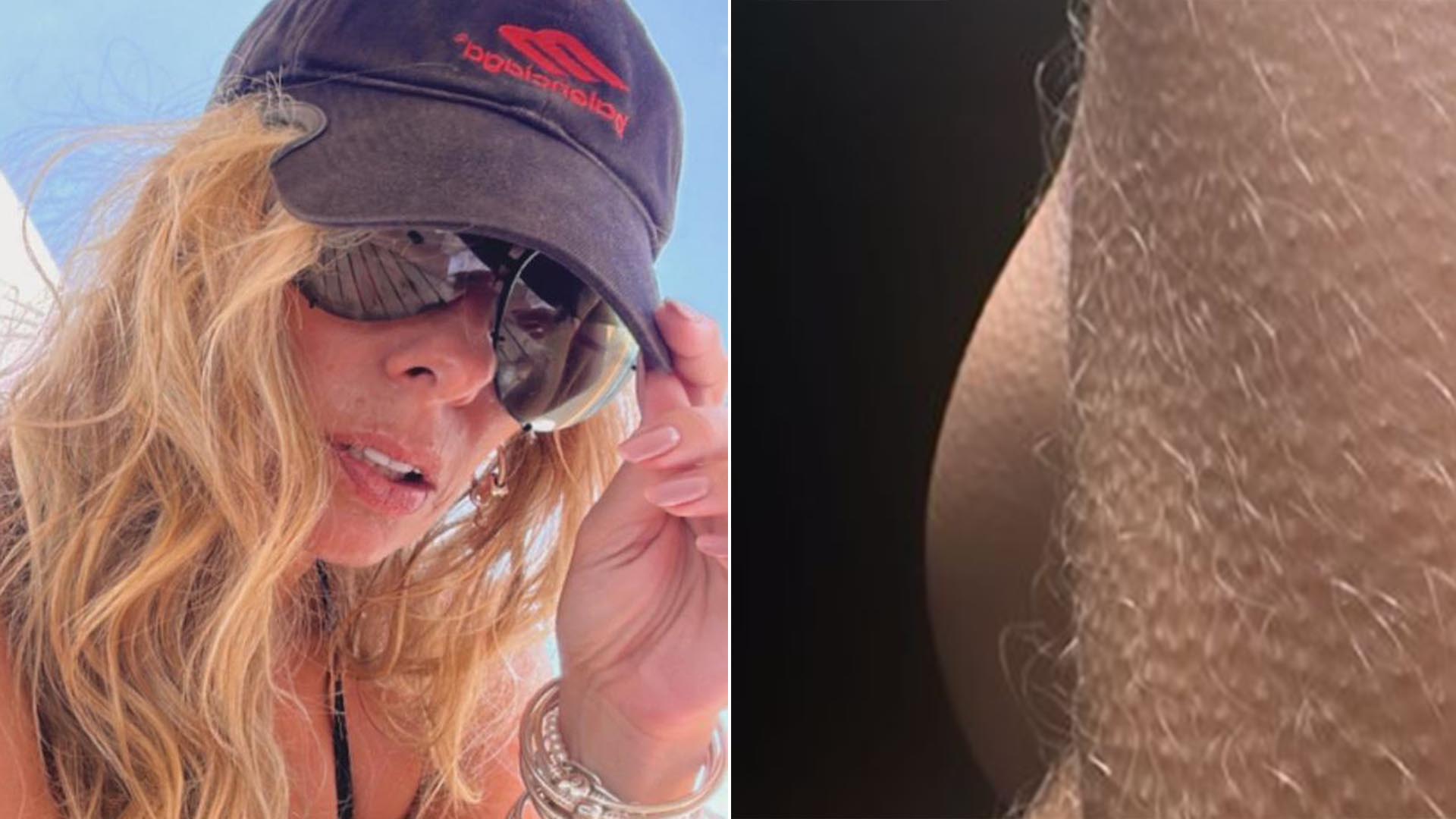 Adriane Galisteu dá ‘zoom’ nos pelos loiros de suas pernas: ‘Friaca’