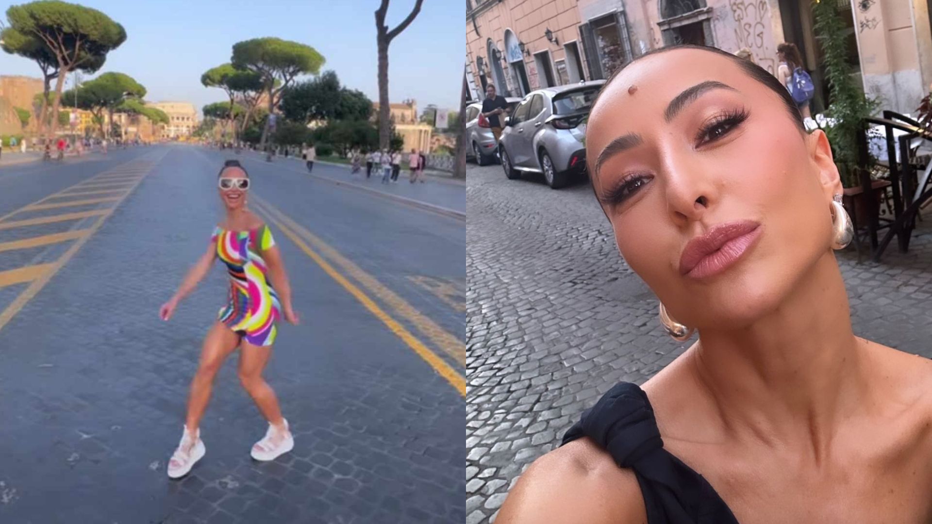 Animada, Sabrina Sato dança pelas ruas de Roma: “A maior!”