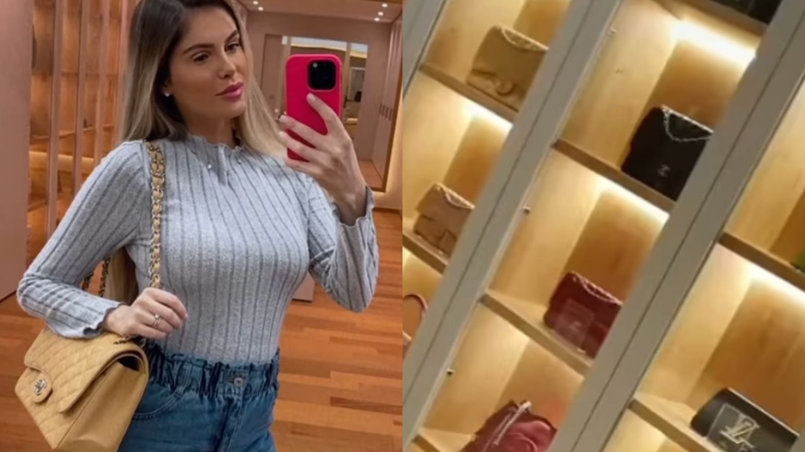 Tudo isso? Bárbara Evans expõe coleção luxuosa de bolsas em nova mansão