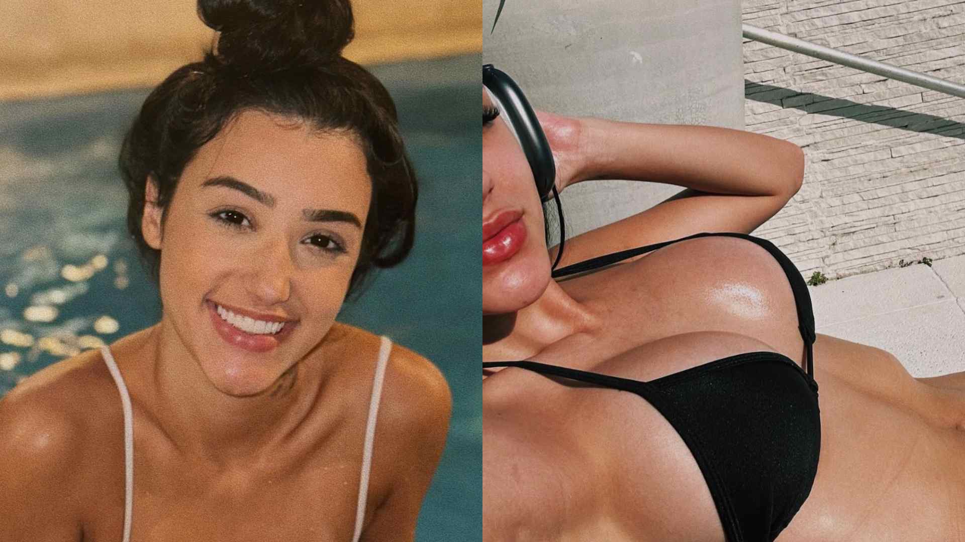 De biquíni fininho, Bia Miranda impressiona ao exibir corpão à beira da piscina