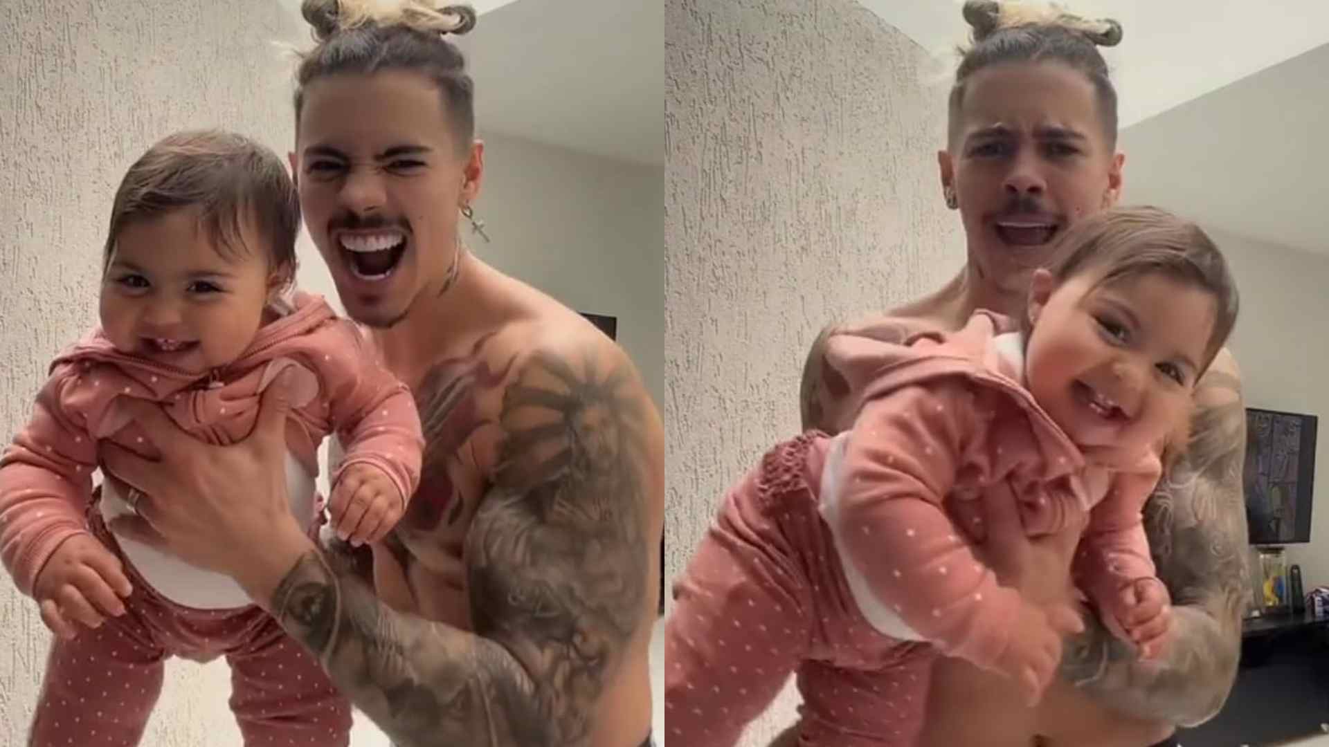 Biel explode o fofurômetro ao dançar música de Tays Reis com a filha