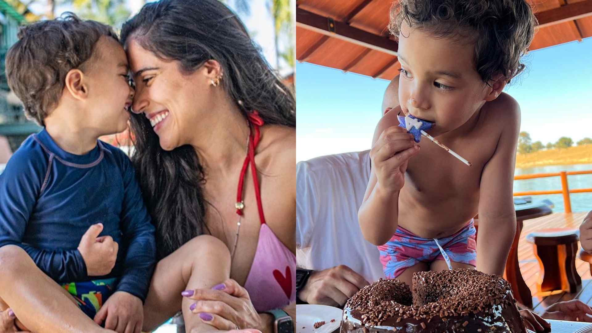 Camilla Camargo comemora aniversário do filho com festa intimista