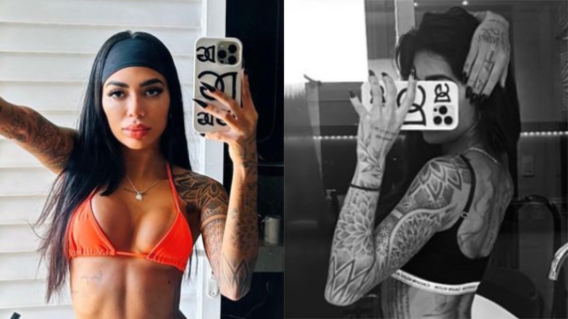 De lingerie, Dhiovanna Barbosa deixa tatuagens à mostra em foto no espelho