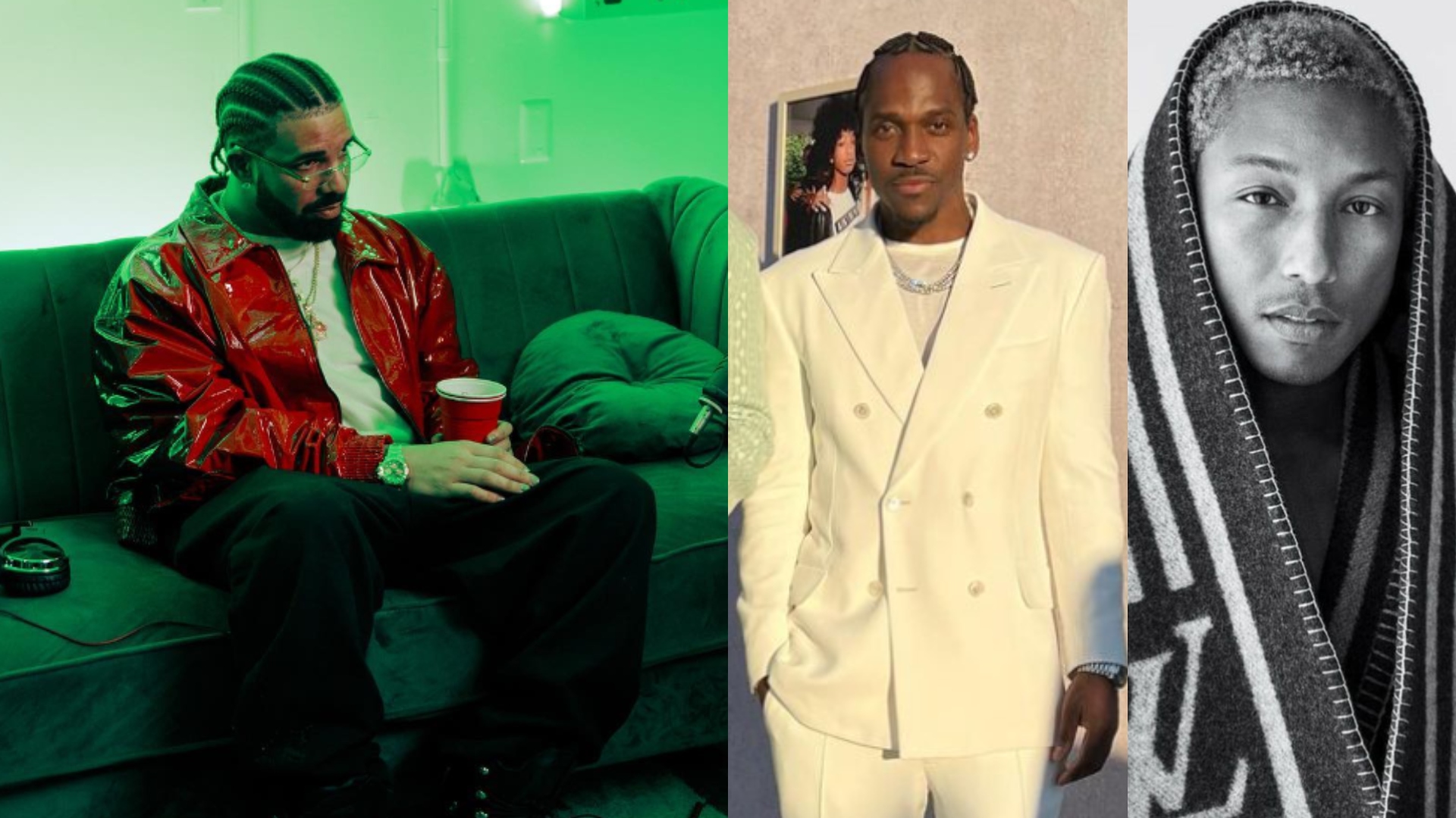 Drake alfineta Pharrell Williams e Pusha T em nova música com Travis Scott