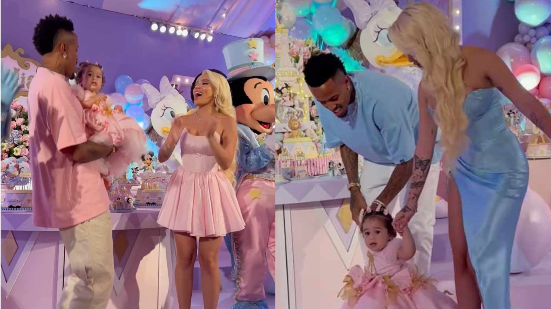 Após festa, Éder Militão dá carona para a mãe de sua filha, Karoline Lima