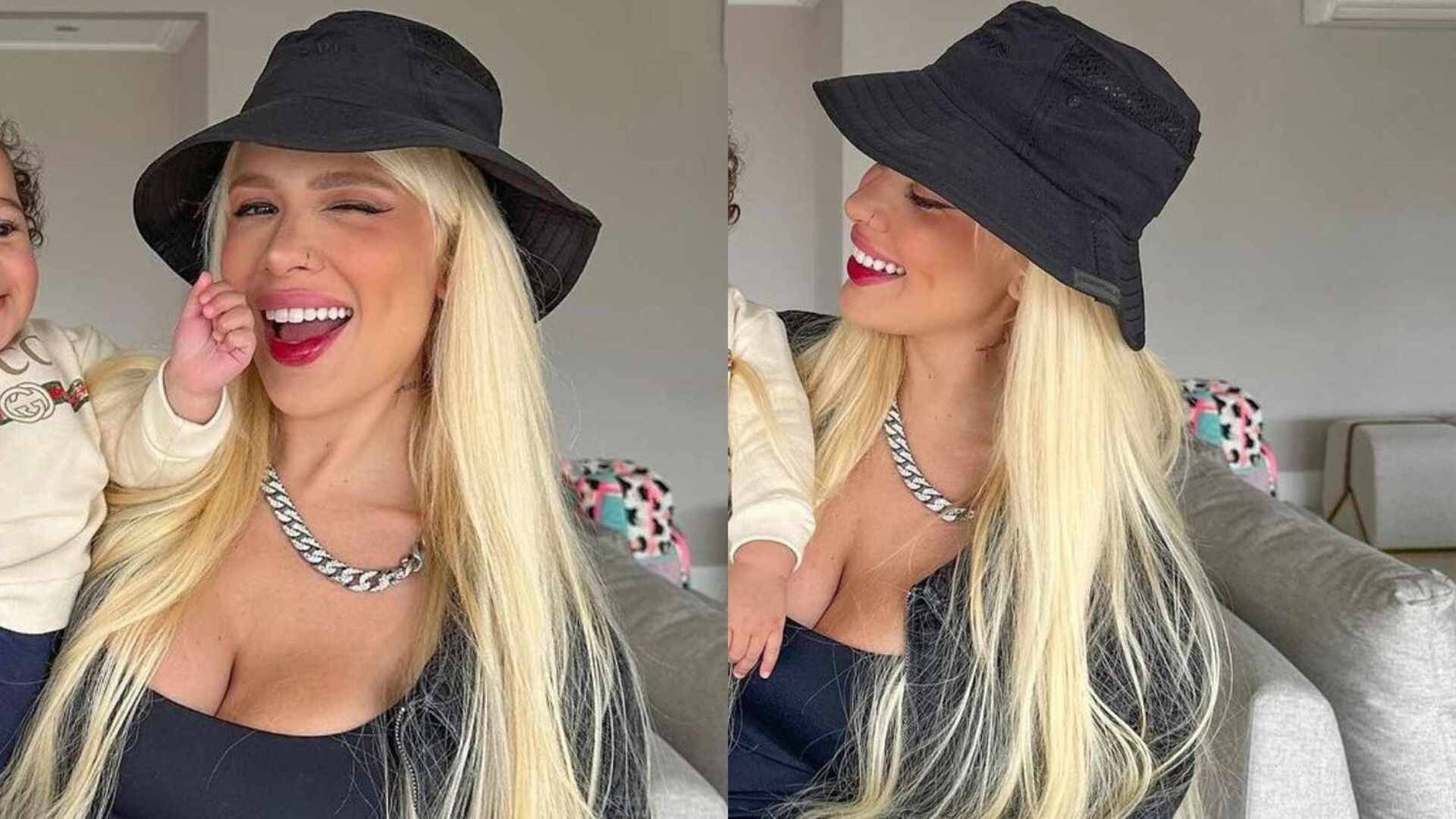 Com moletom de quase R$ 3 mil, filha de Karoline Lima esbanja fofura