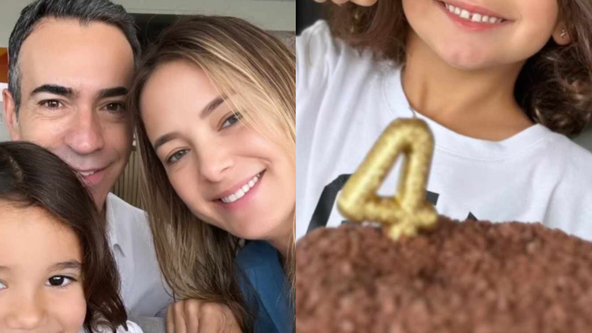 Ticiane Pinheiro e César Tralli comemoram 4 anos da filha: ‘Viva Manu’