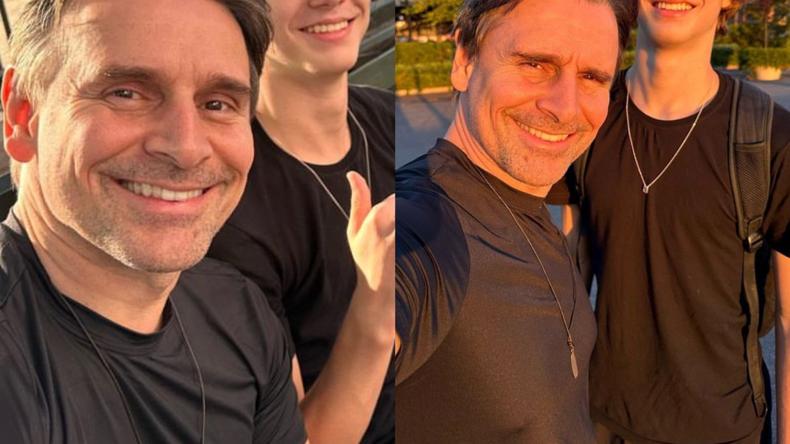 Filho de Murilo Rosa surge gigante em viagem de férias com o pai: “Cresceu muito”