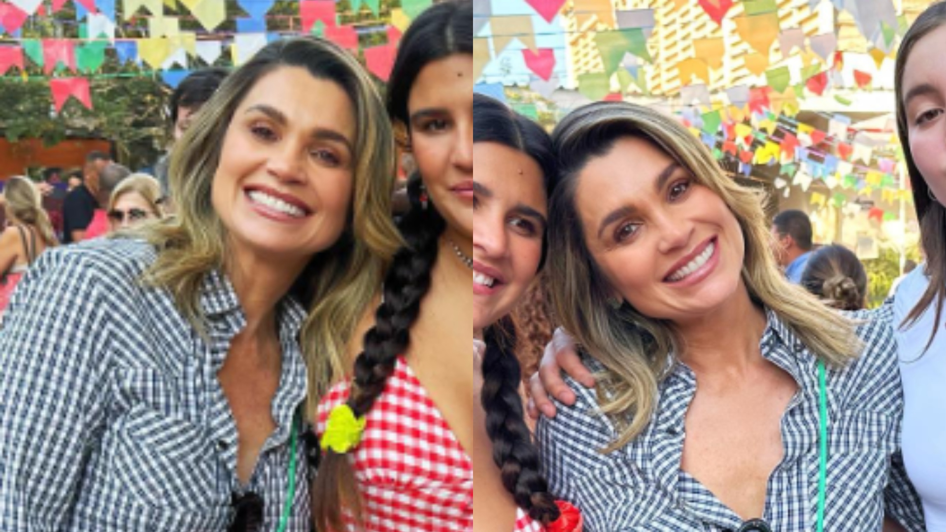 Flávia Alessandra curte festa junina ao lado de Otaviano, Giulia Costa e filha