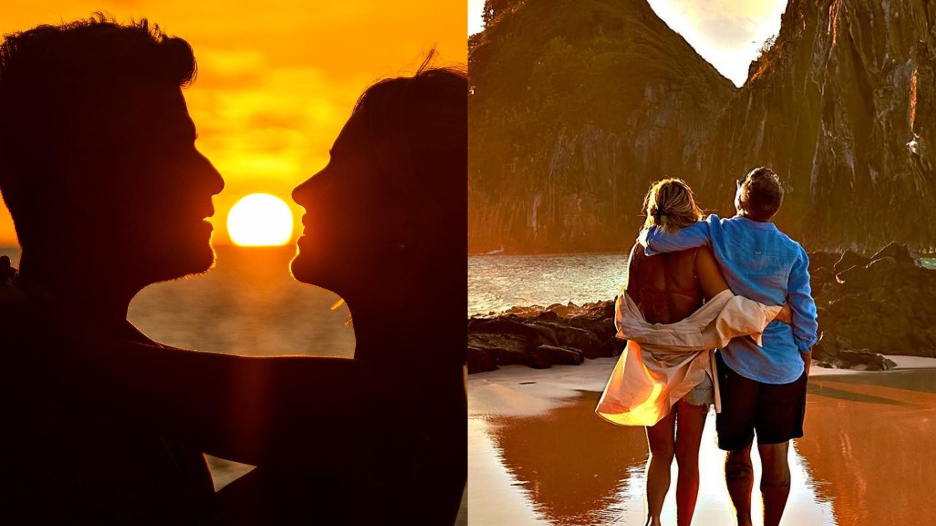 Em Noronha, Giovanna Ewbank faz declaração para Bruno Gagliasso em pôr do sol