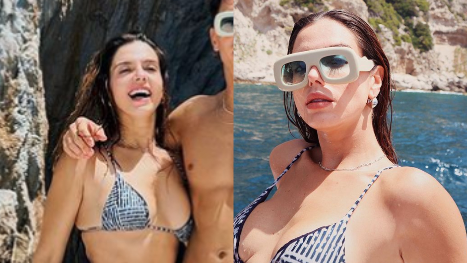 Giovanna Lancellotti aproveita clima romântico em passeio de barco com namorado na Itália