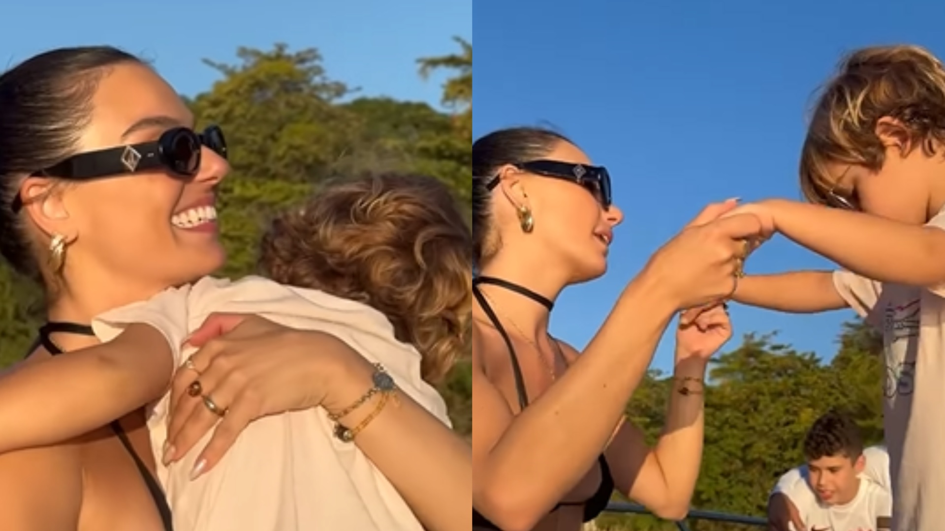 Isis Valverde se derrete em vídeo fofo com o filho, Rael: ”Sendo eu criança em você”