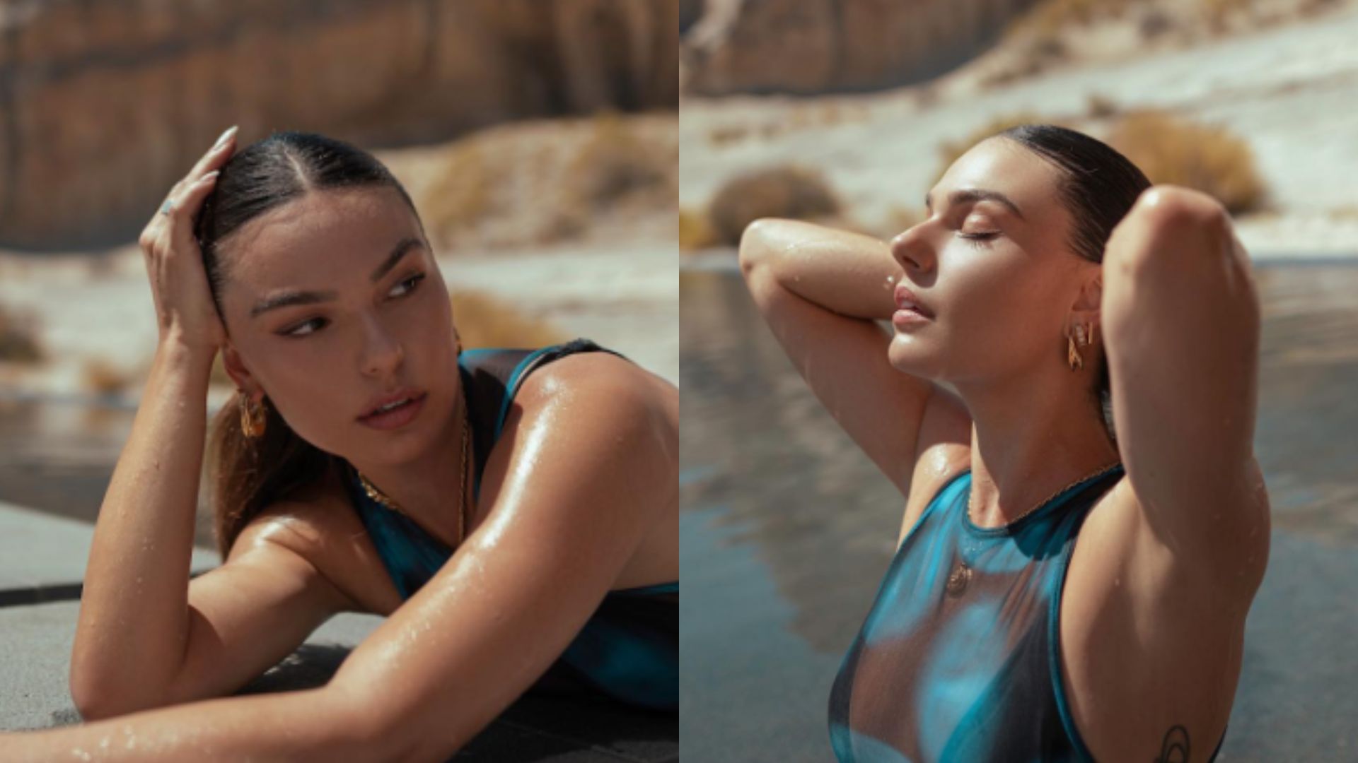 Isis Valverde seduz com vestido transparente e biquíni no deserto: “Que arraso!”