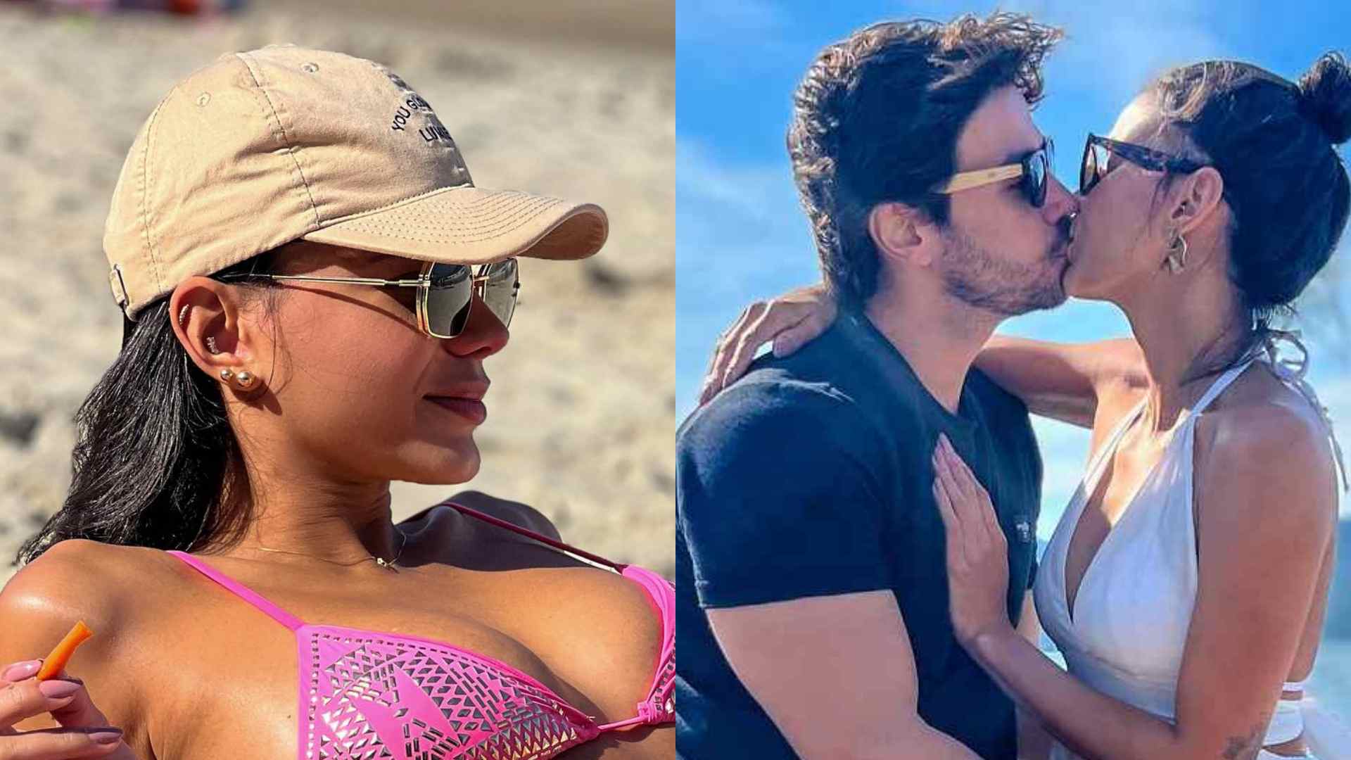 Jakelyne Oliveira chama atenção ao curtir dia na praia com Mariano