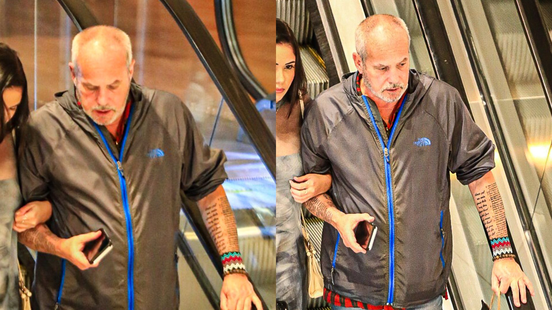 Jayme Monjardim faz rara aparição com a namorada em tarde no shopping