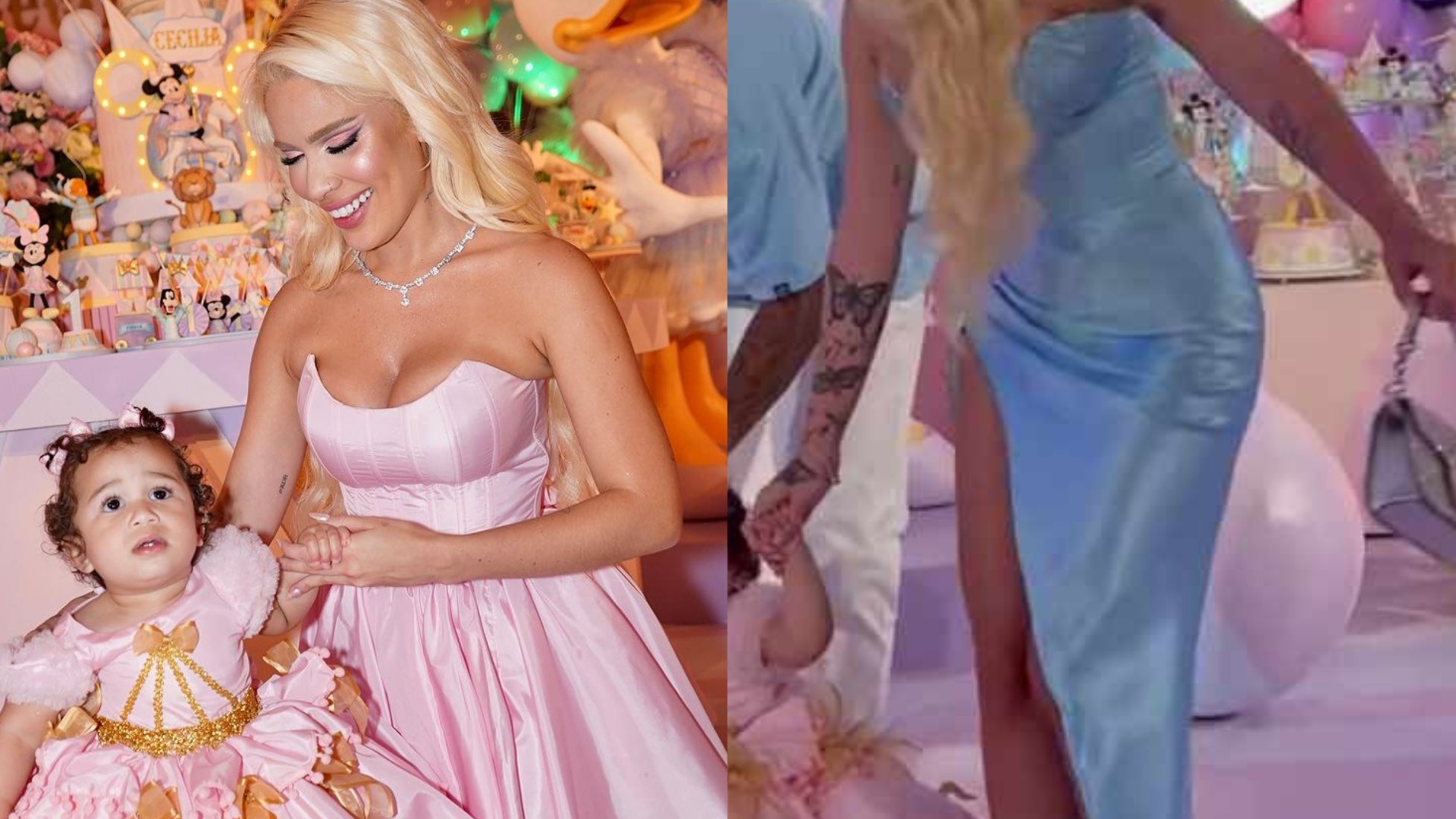 Karoline Lima divide opiniões ao usar três looks no aniversário da filha: ‘Debutante’