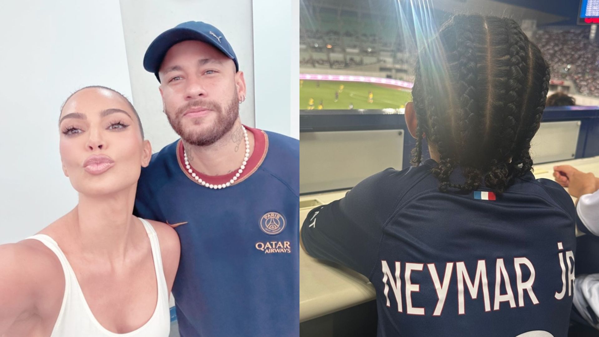 Kim Kardashian leva o filho para conhecer o ídolo, Neymar Jr
