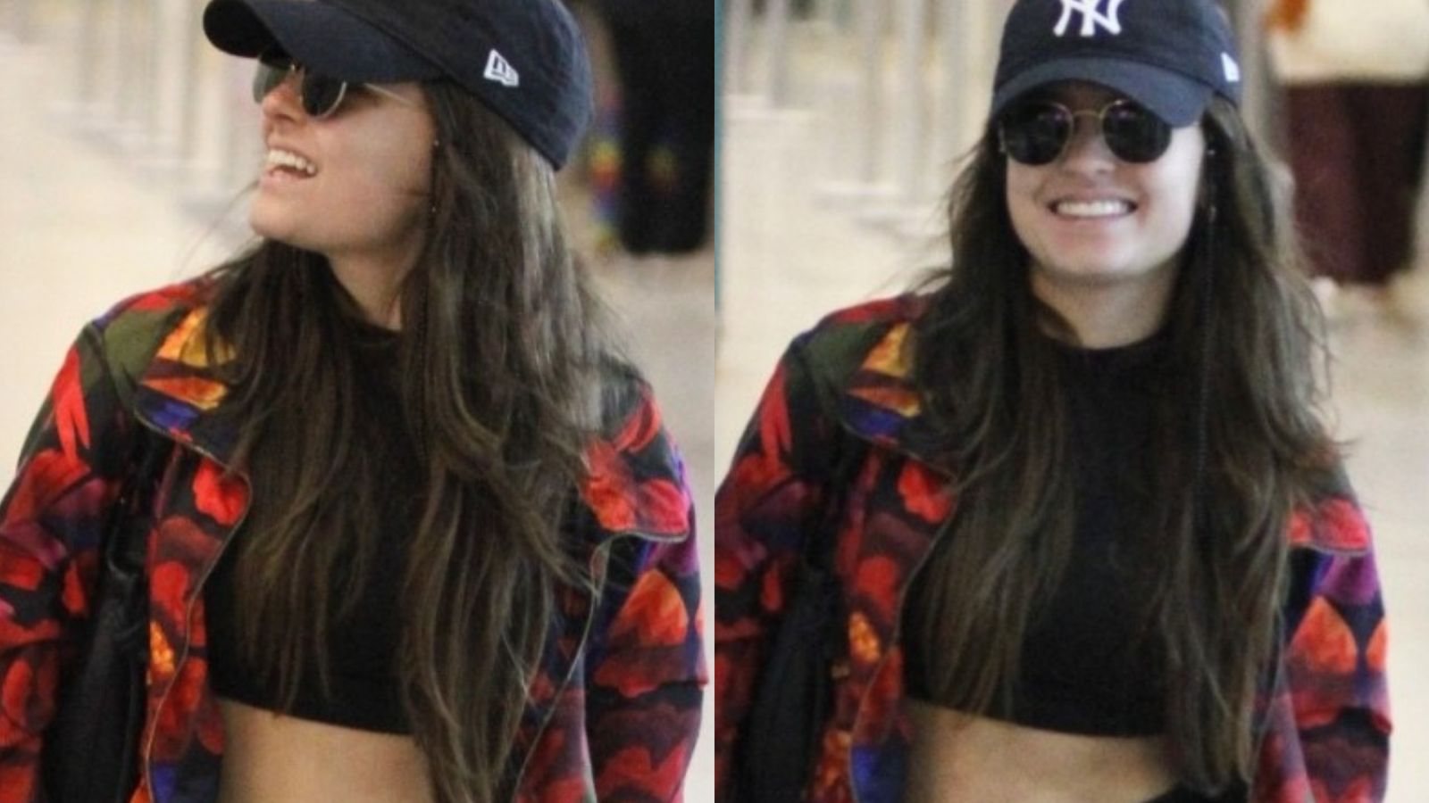 Larissa Manoela esbanja beleza e simpatia ao ser flagrada em aeroporto