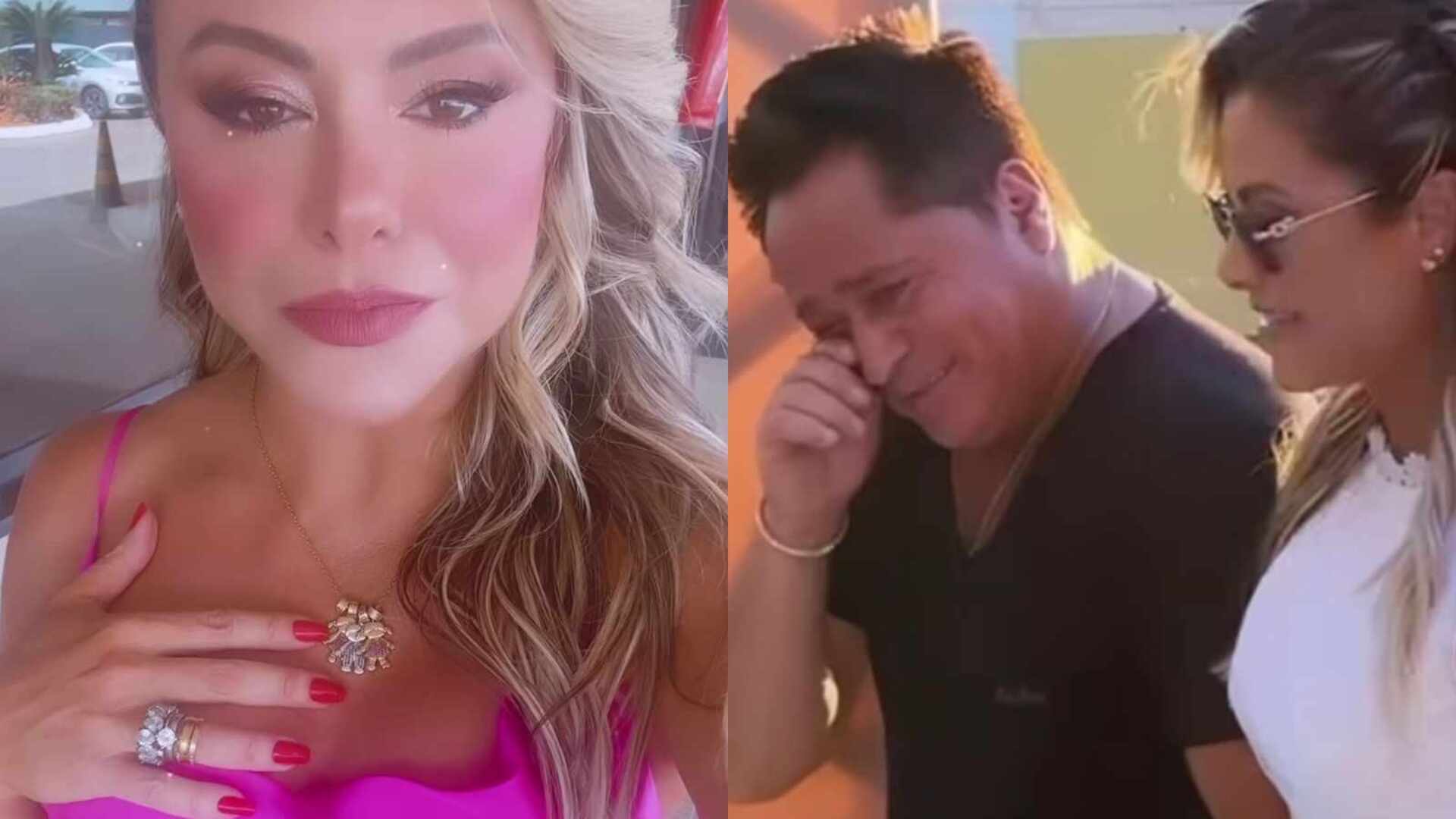 Leonardo chora em seu aniversário com surpresa de Poliana Rocha