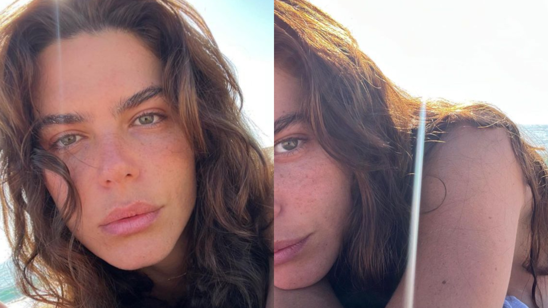Mariana Goldfarb quase mostra demais ao se bronzear em praia de Portugal