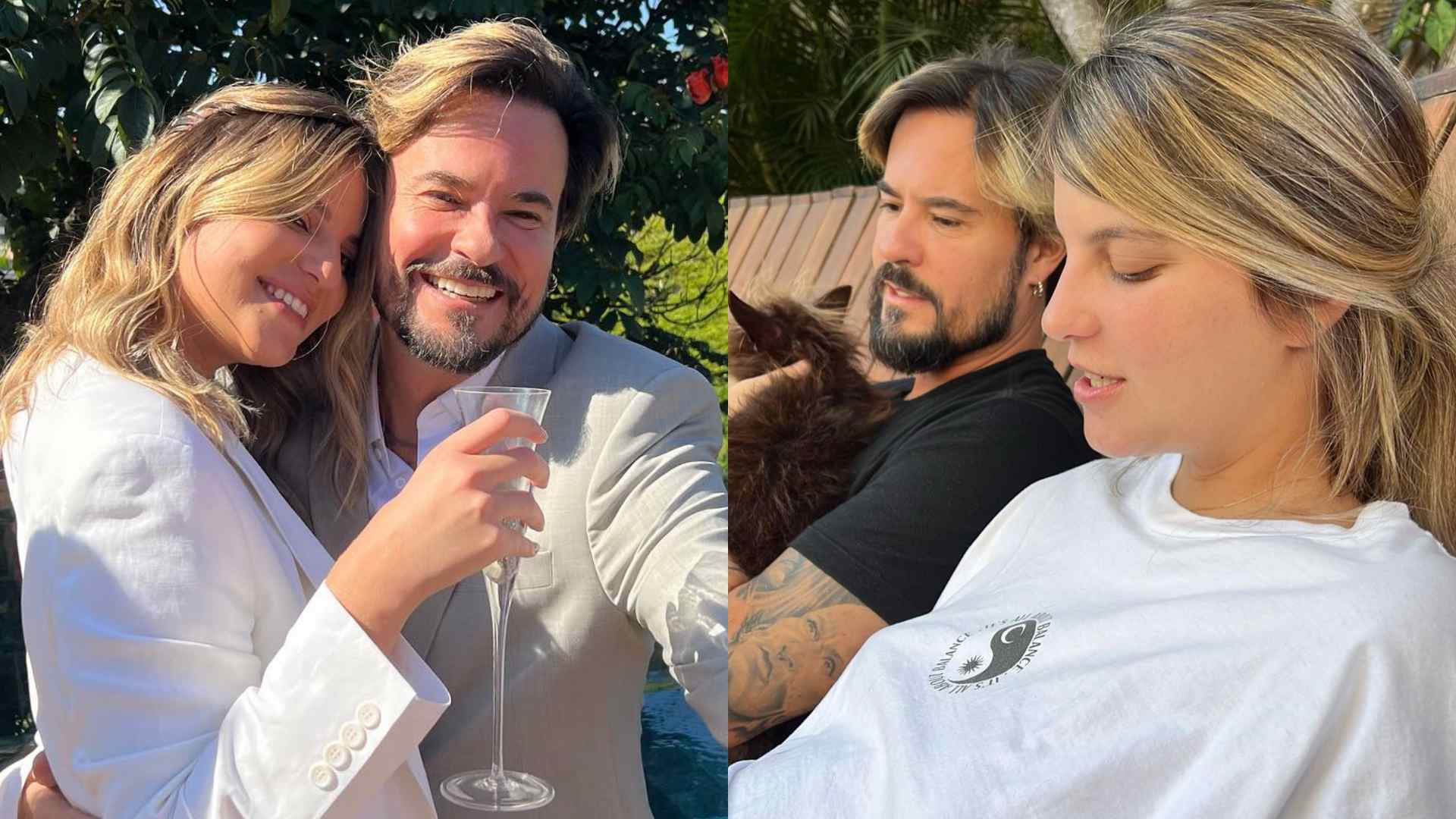 Paulinho Vilhena se declara ao postar fotos com a esposa grávida