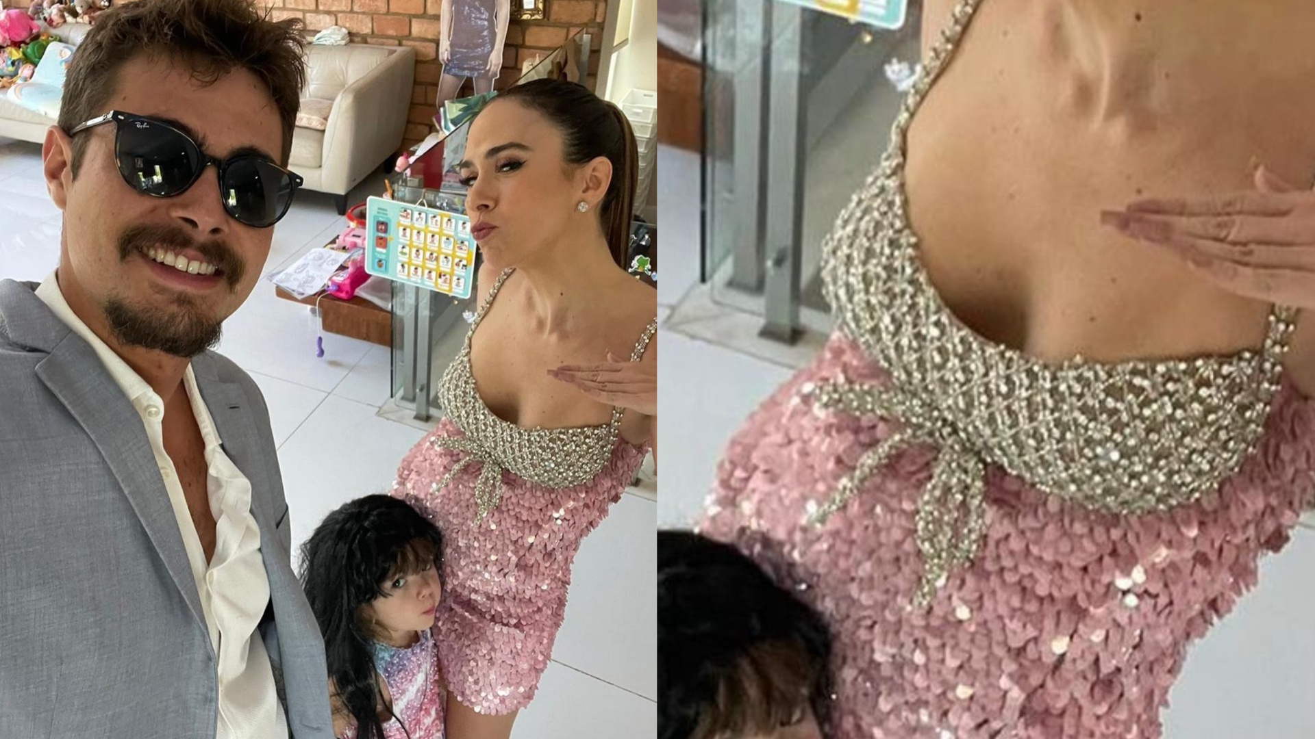Tata Werneck mostra produção para casamento do irmão e filha rouba cena: ‘Peruca’