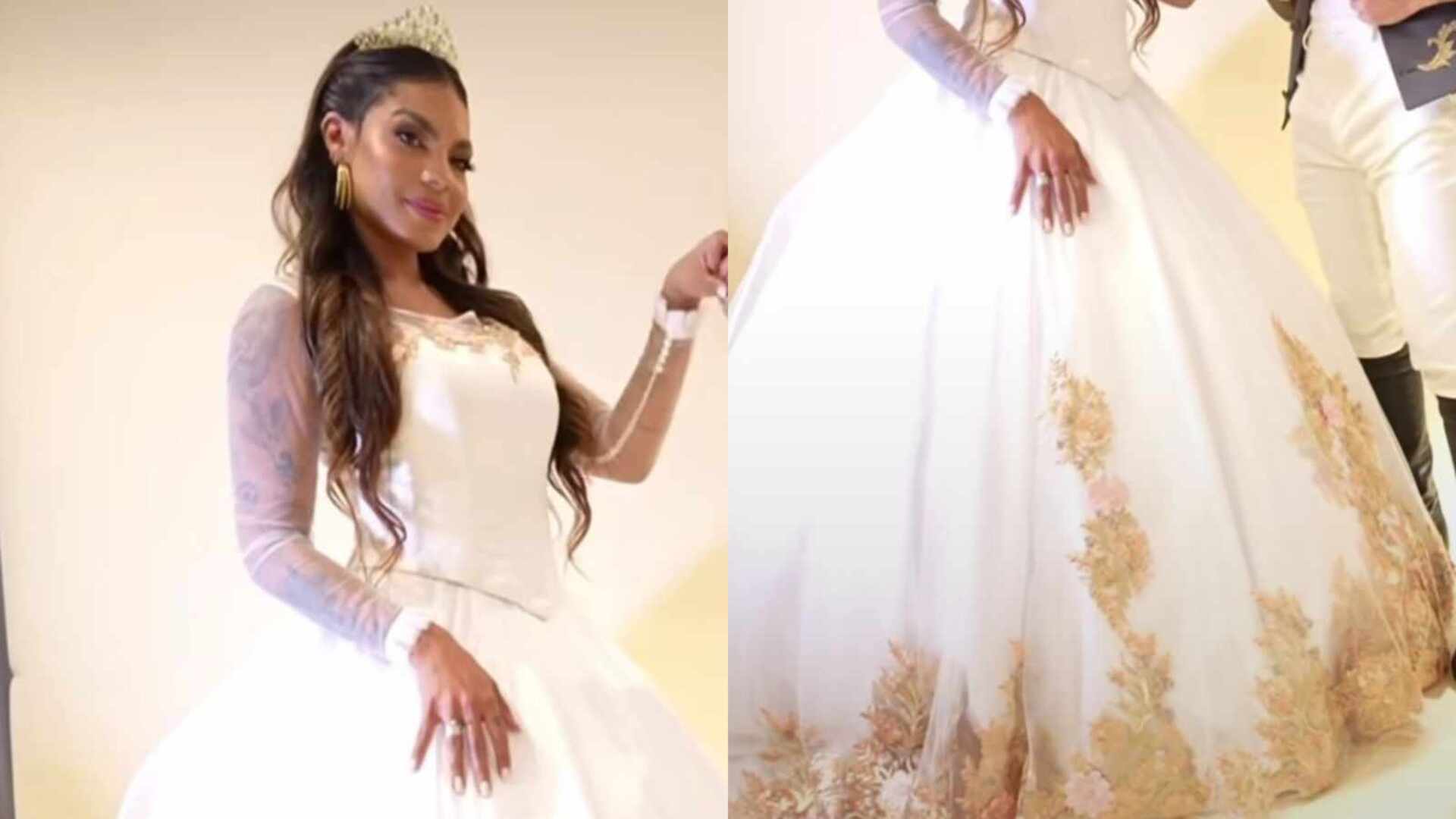 Tays Reis explica escolha de vestido para festa da filha: ‘Cena de um filme’